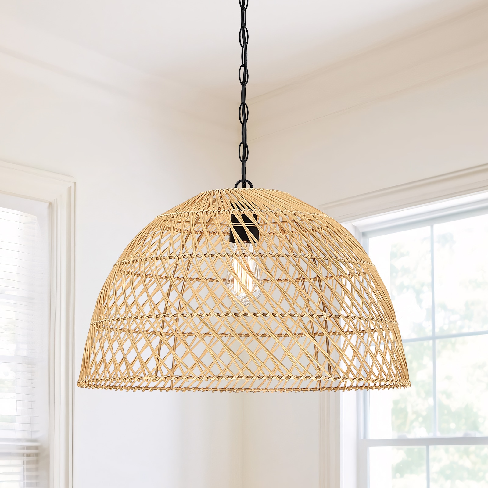 True Fine 90093P Savoy Black Coastal Dome Medium Hanging Pendant light