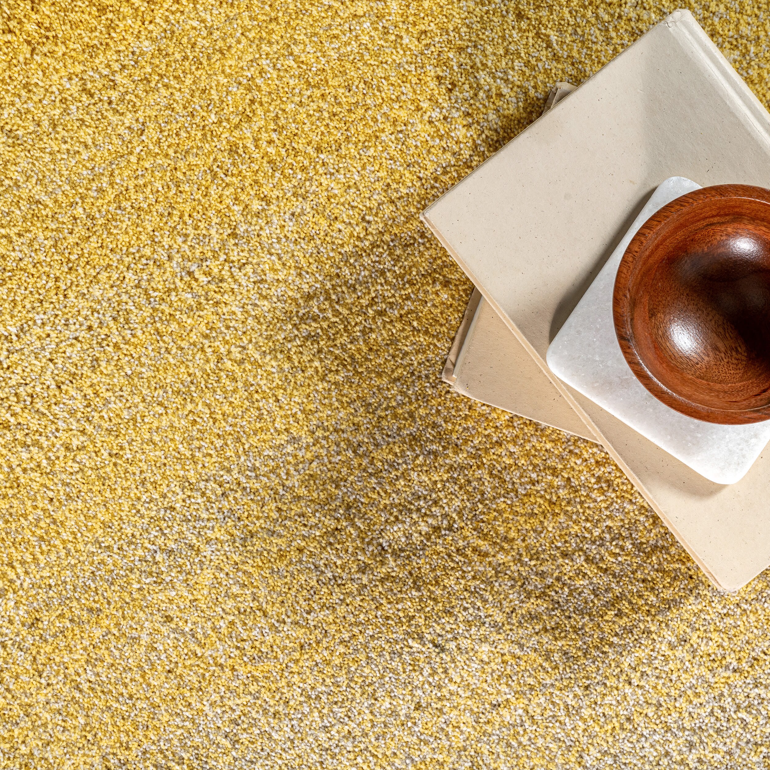Yellow and Gray Ombre Hand-Tufted Shag Rug, 4' x 6'
