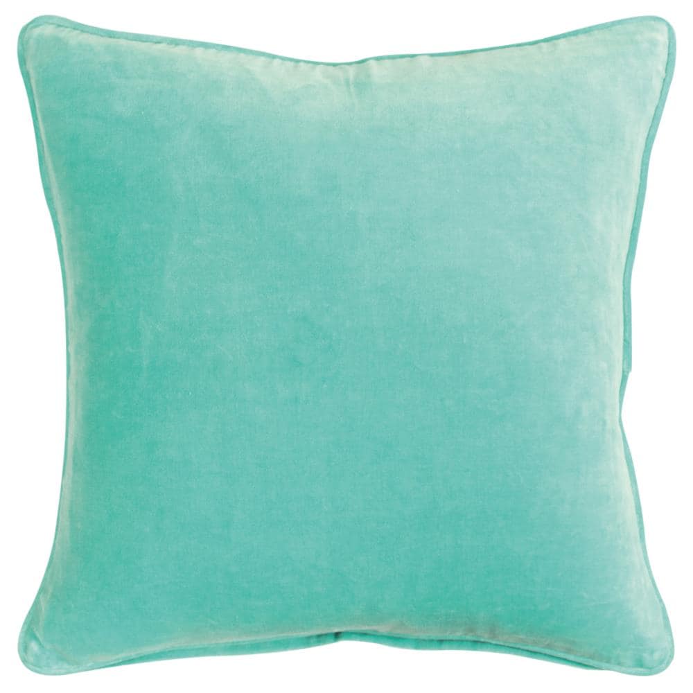 Rizzy Home T16608 Cover 20-in x 20-in Aqua Square Indoor Decorative Cover
