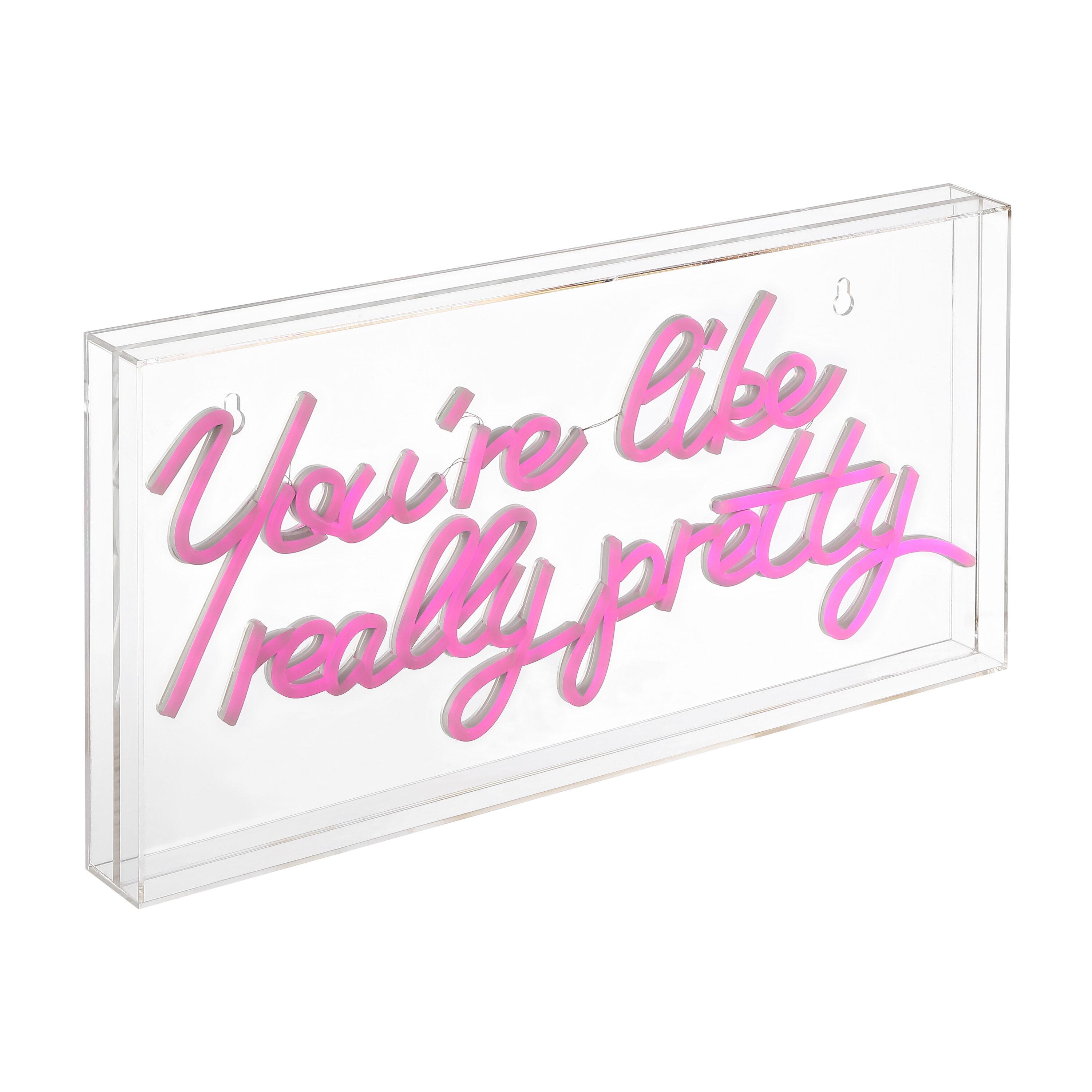 Pink Acrylic USB LED Neon Light Box Sign