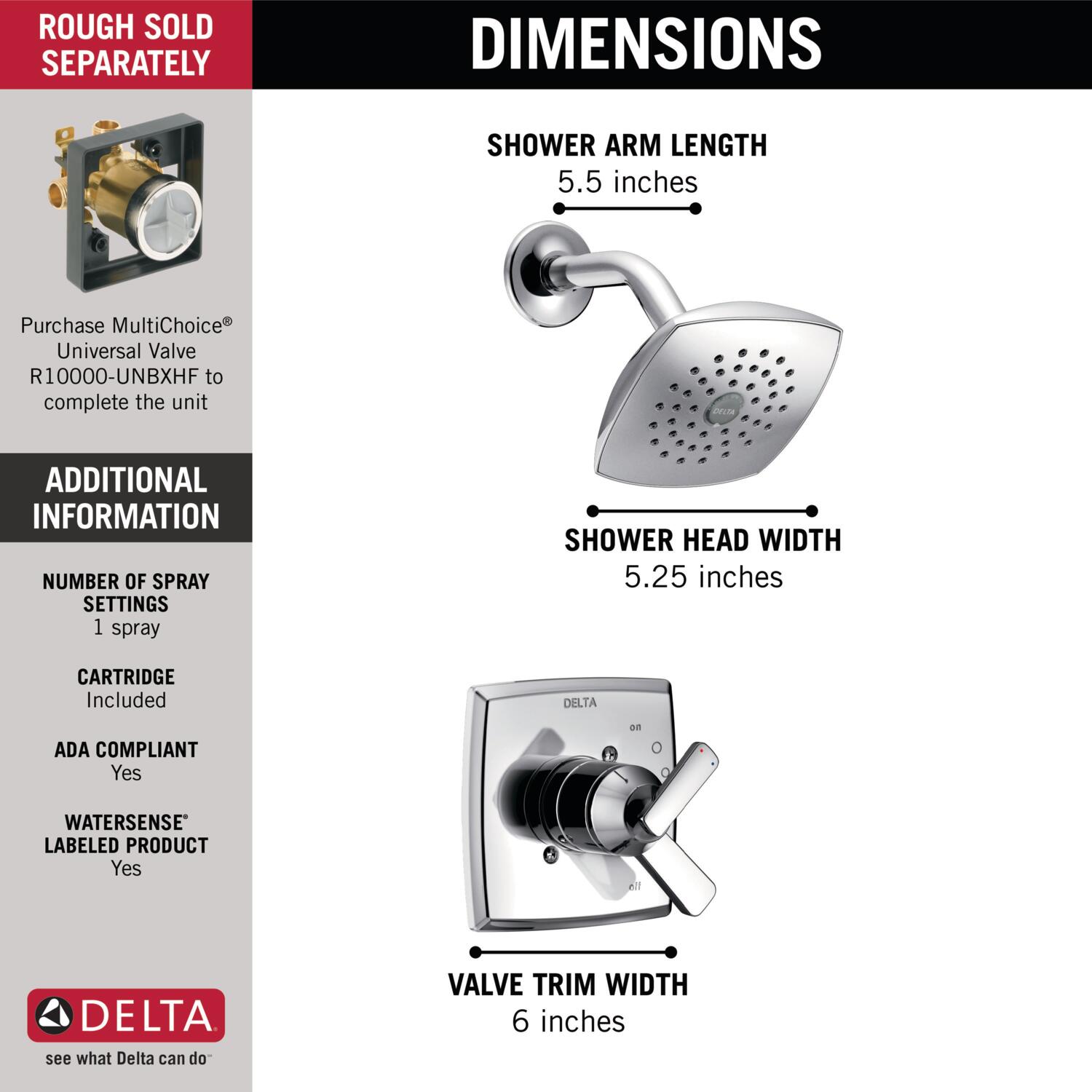 Delta T17264 Tub-Shower-Faucets - View #3