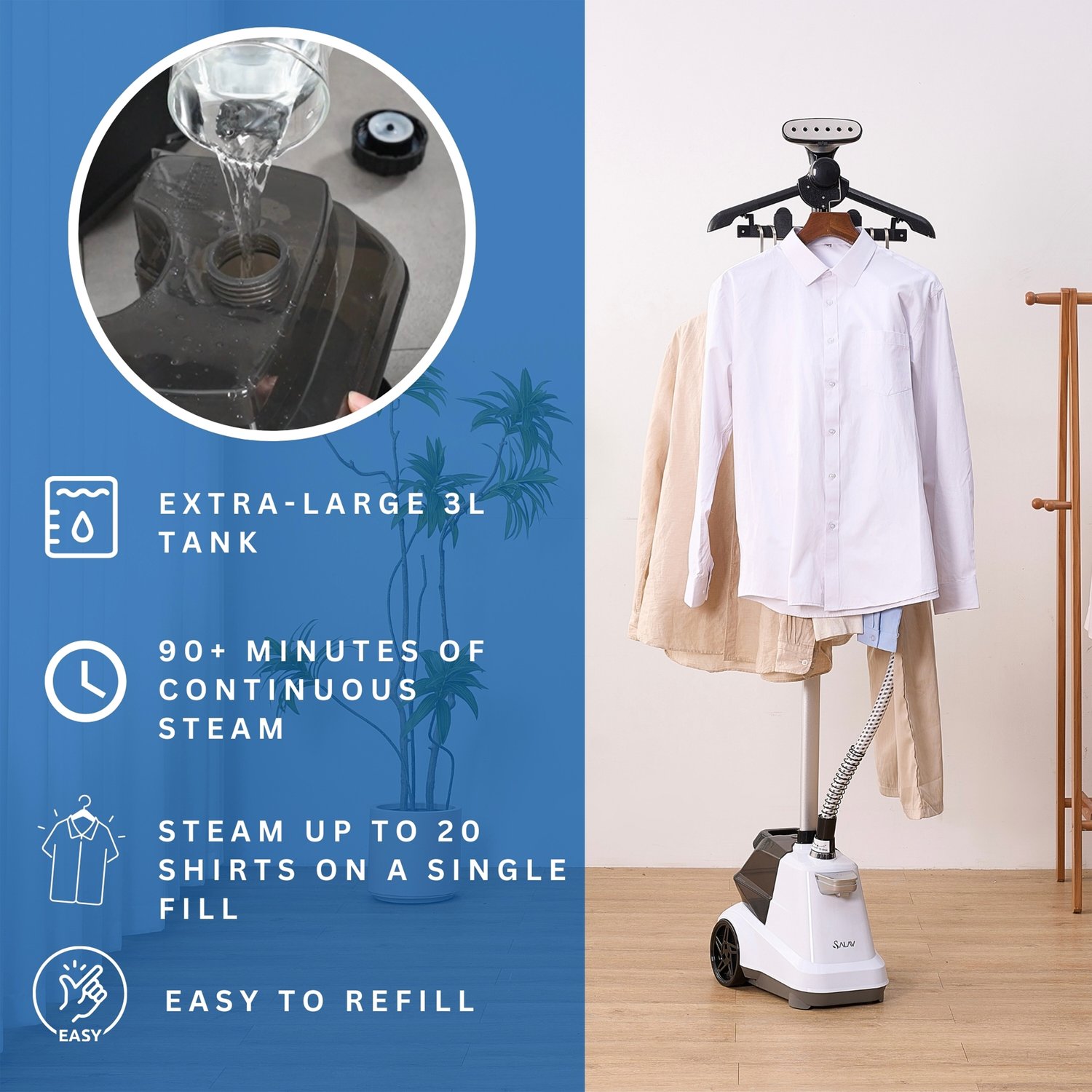 Salav X3AUTO WHITE Fabric-Steamers - View #4
