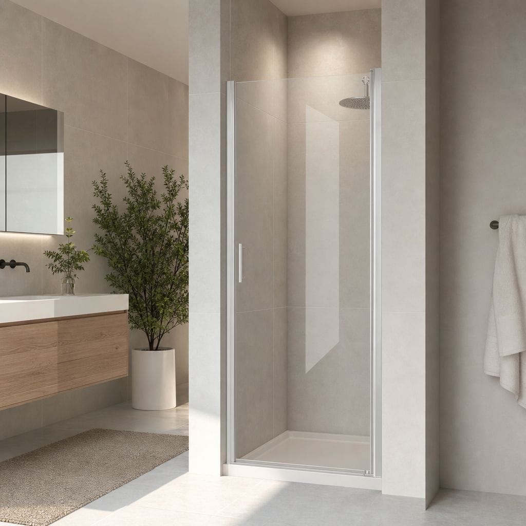 Forclover Pivot Frameless Shower Door Chrome 28-in to 29-3/8-in W x 72-in H Frameless Pivot Shower door