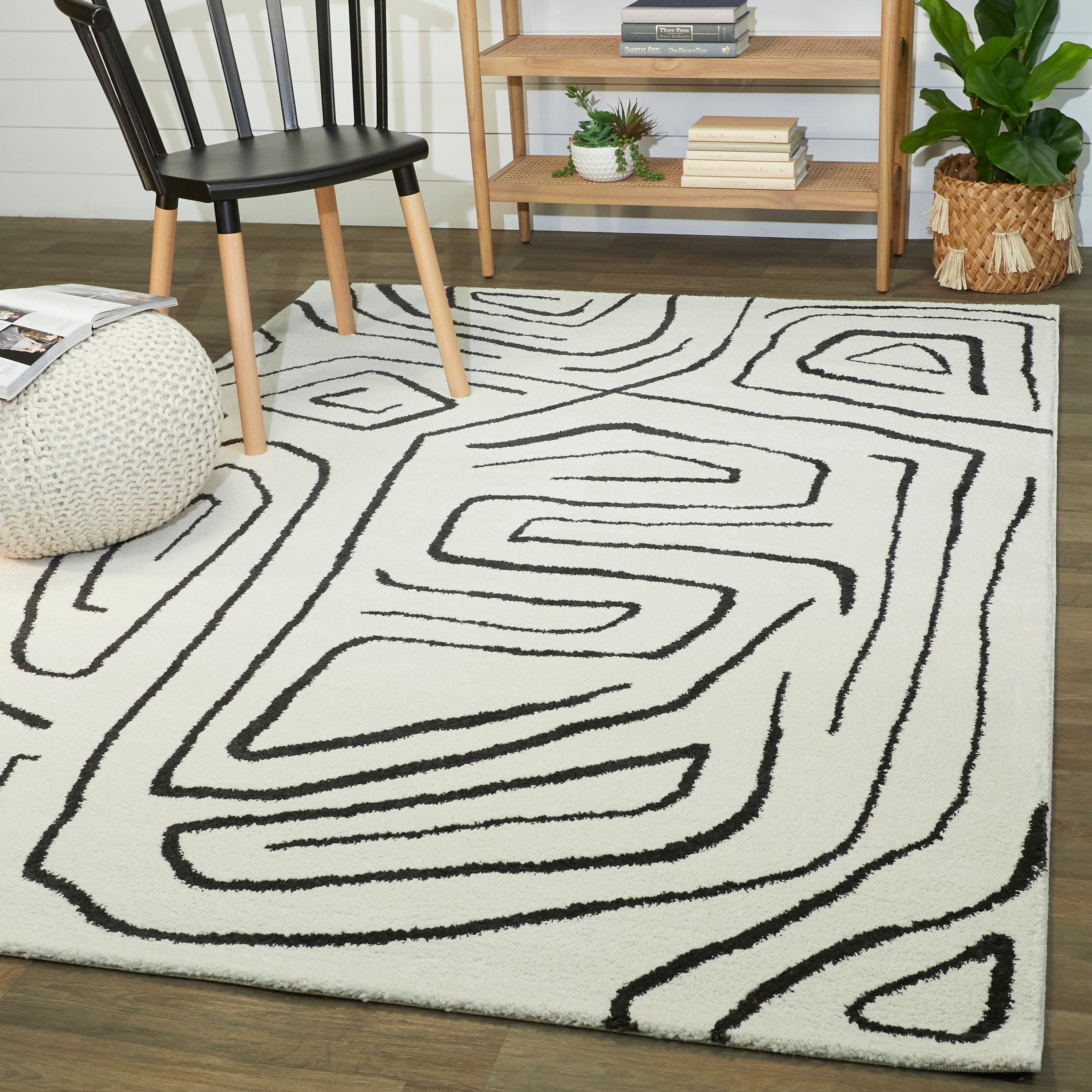 Balta 3095029 Pollock 8 x 10 (ft) Loomed Polypropylene Cream Rectangular Indoor Abstract Area rug