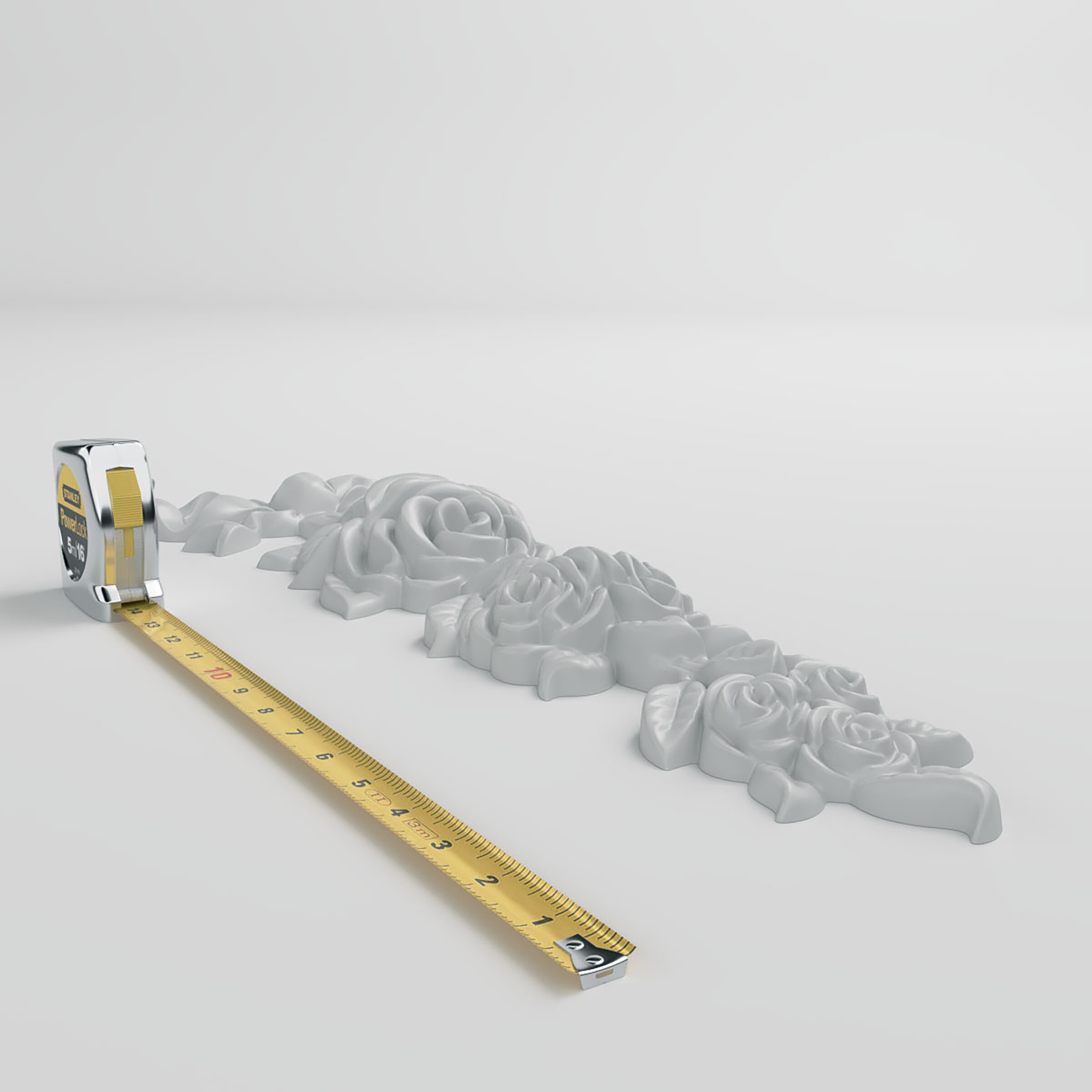 Primed Polyurethane Large Rose Drop Onlay Crown Molding
