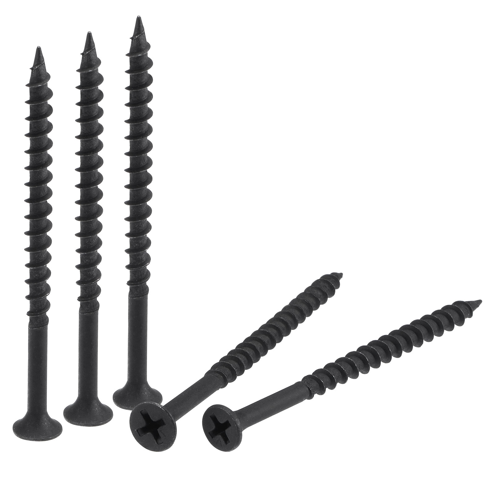Unique Bargains #8 x 2 3/4-Inch Wood Screws Phillips Flat Head Carbon Steel Self Tapping Screws Black 25pcs #S26072000UX6482