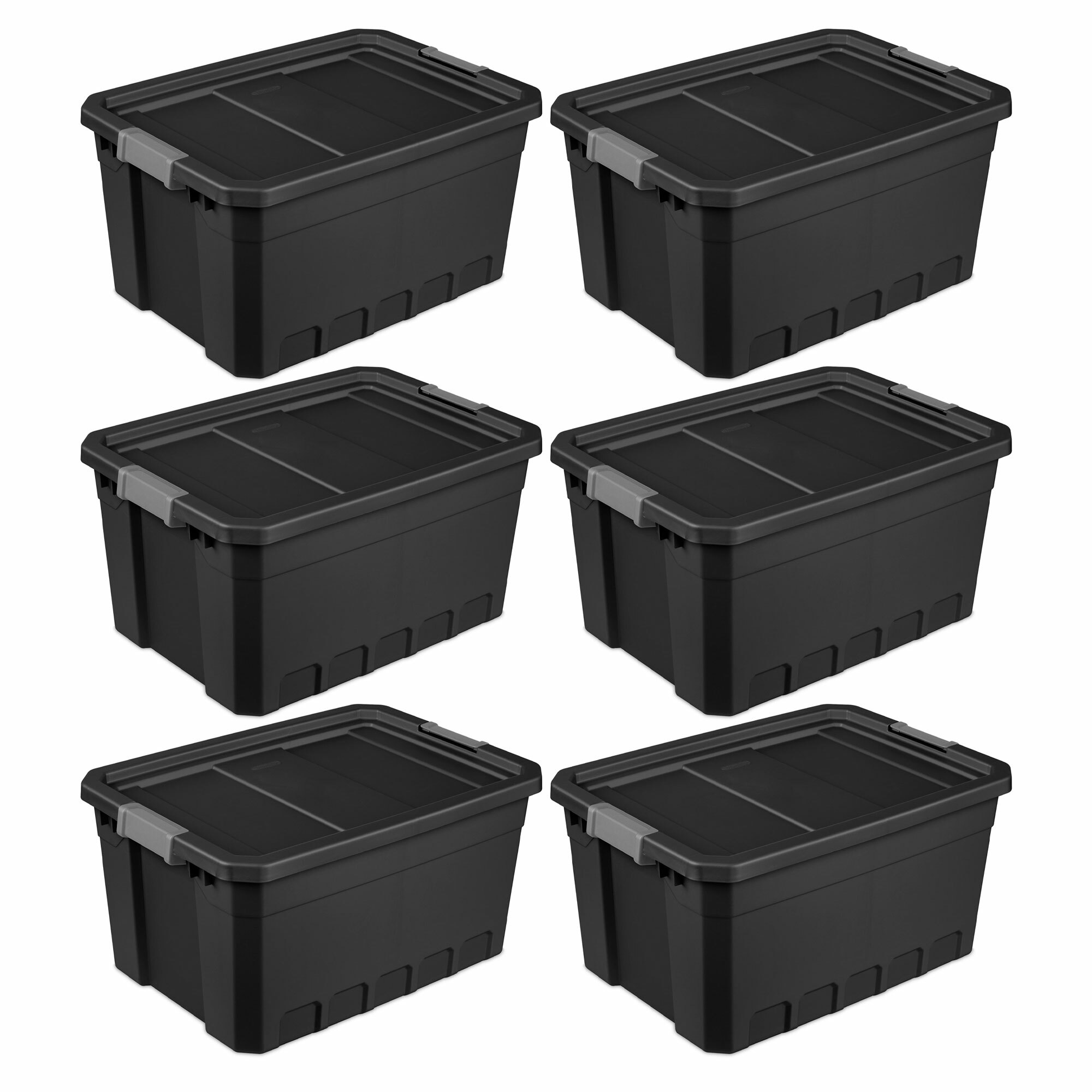 Sterilite 18 Gal Storage Tote, Stackable Bin with Lid, Plastic Container to  Organize Clothes in Closet, Basement, Crisp Green Base and Lid, 8-Pack