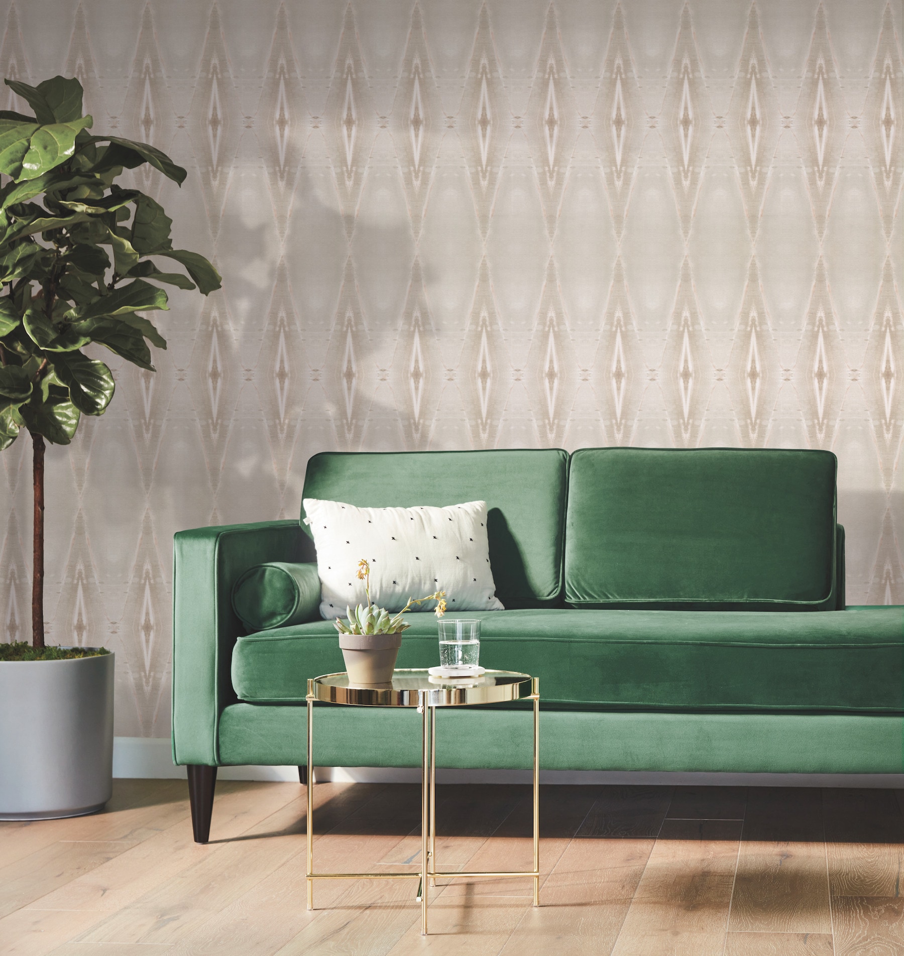 York Wallcoverings DA3562N 60.8-sq ft Beige Vinyl Geometric Unpasted Wallpaper