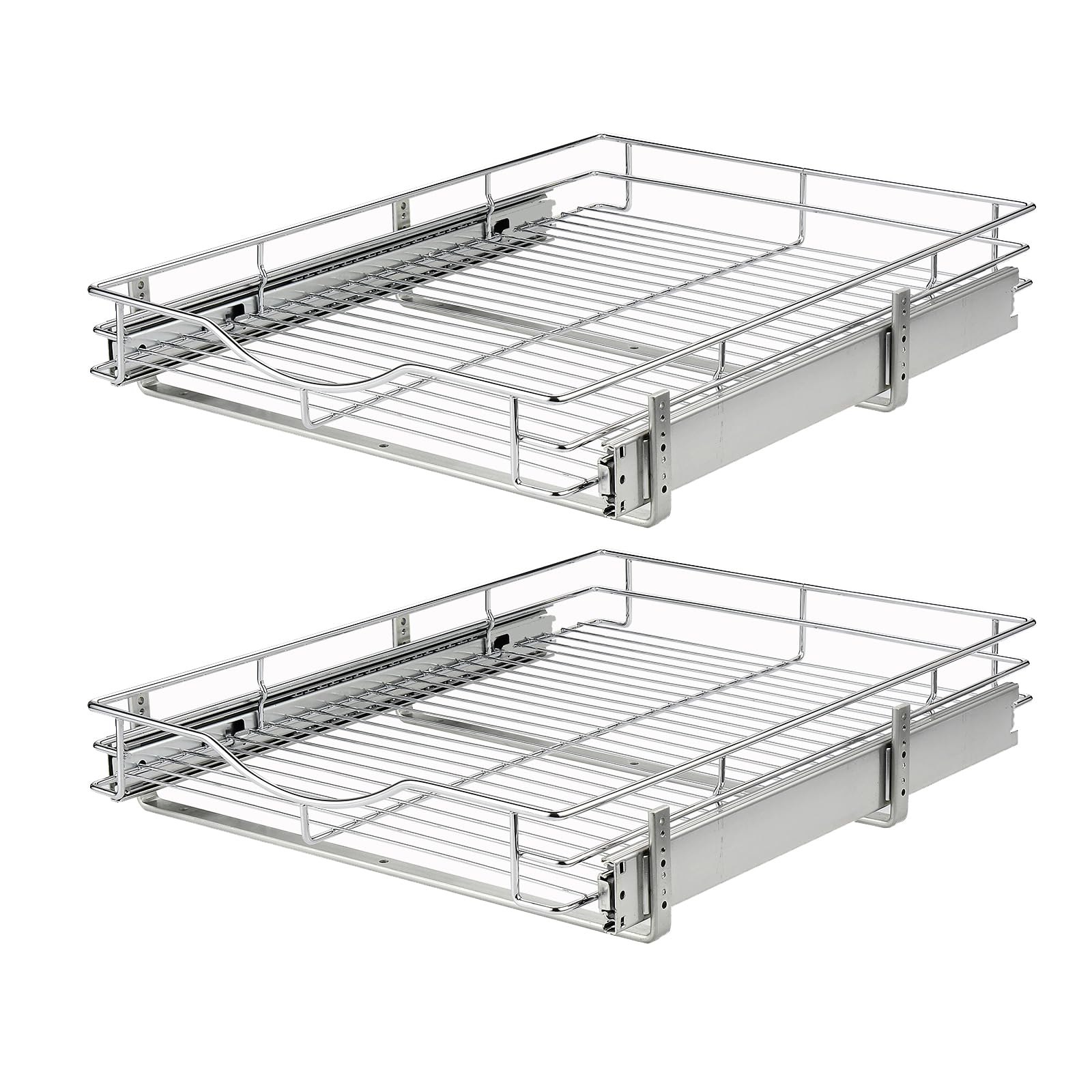 Aoibox  Pull Out Cabinet Organizer 20 W x 21 D Heavy Duty Metal Sliding Drawer Shelf Bathroom Under Sink Kitchen