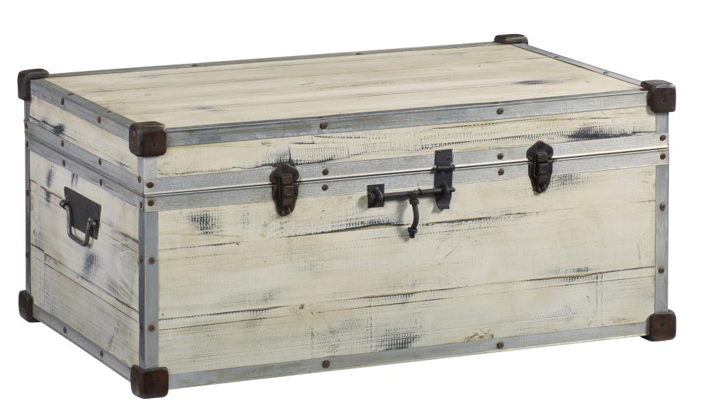 Progressive Furniture A504-39 1-lb Rustic Bohemian Wood Storage Trunk