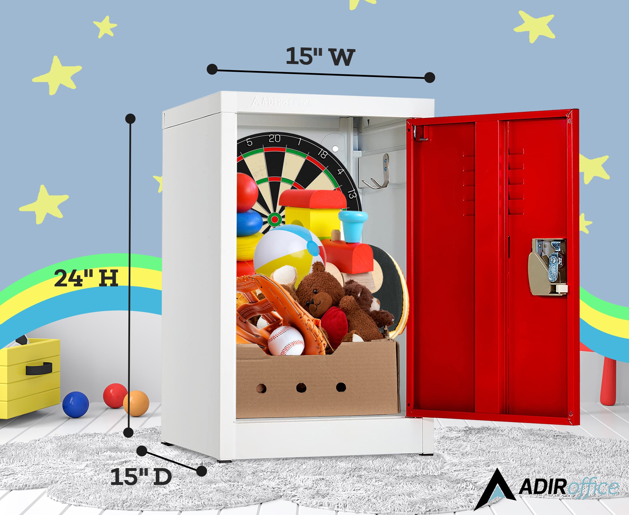 AdirOffice 629-02-RED-2PK Storage-Lockers - View #7