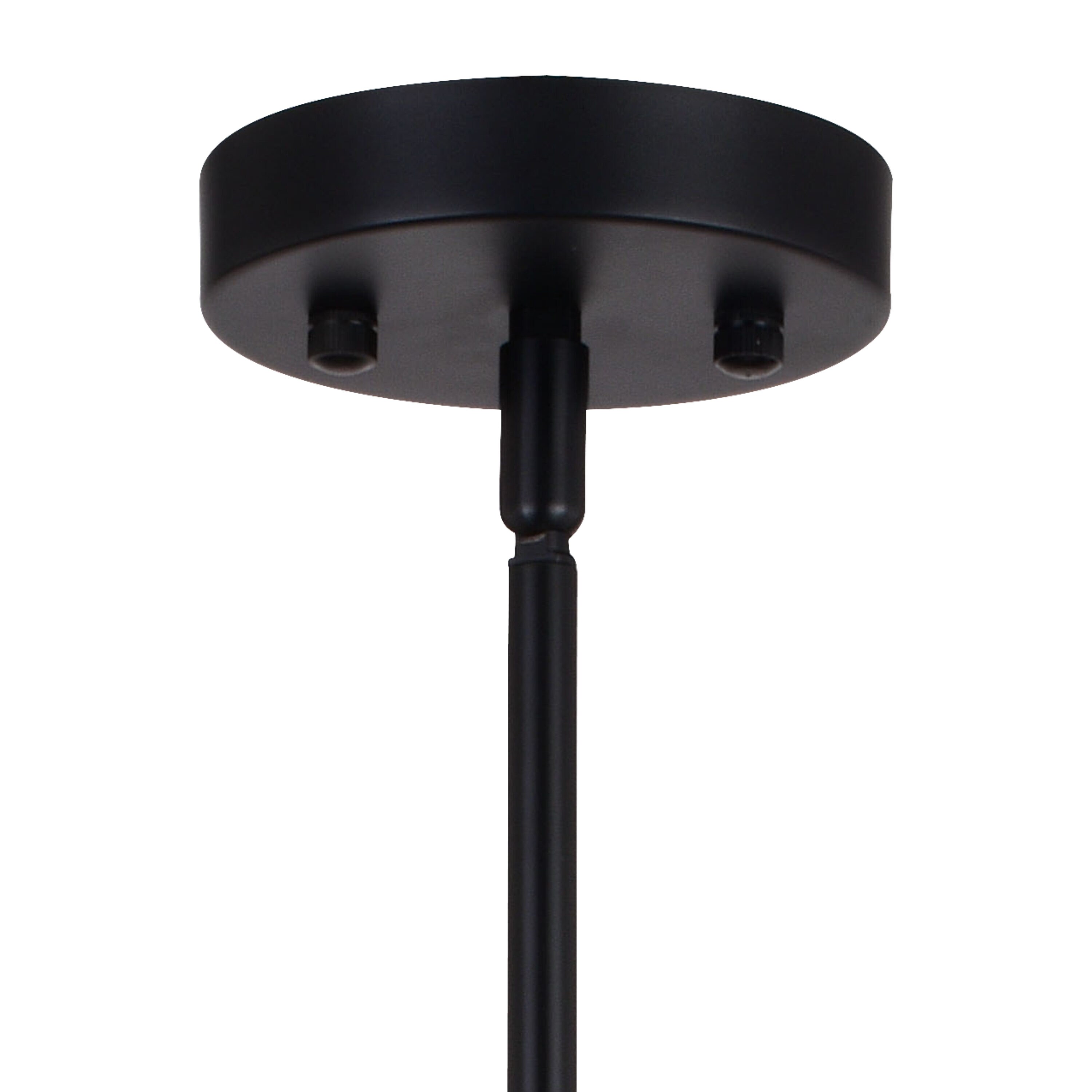 Contemporary 23.5" Satin Nickel & Black Geometric Pendant Light