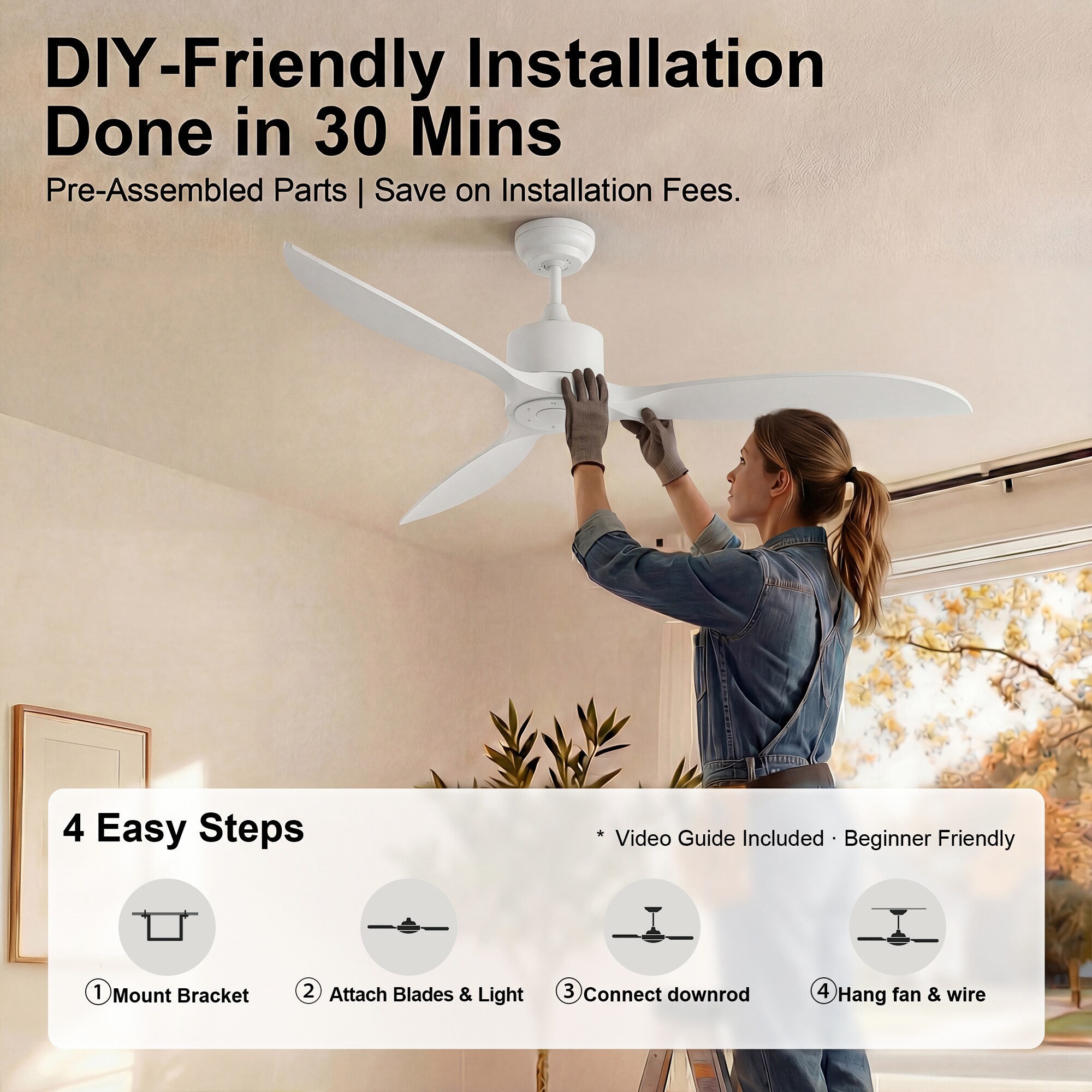 GreenEver CFL-0005-WH Ceiling-Fans - View #7