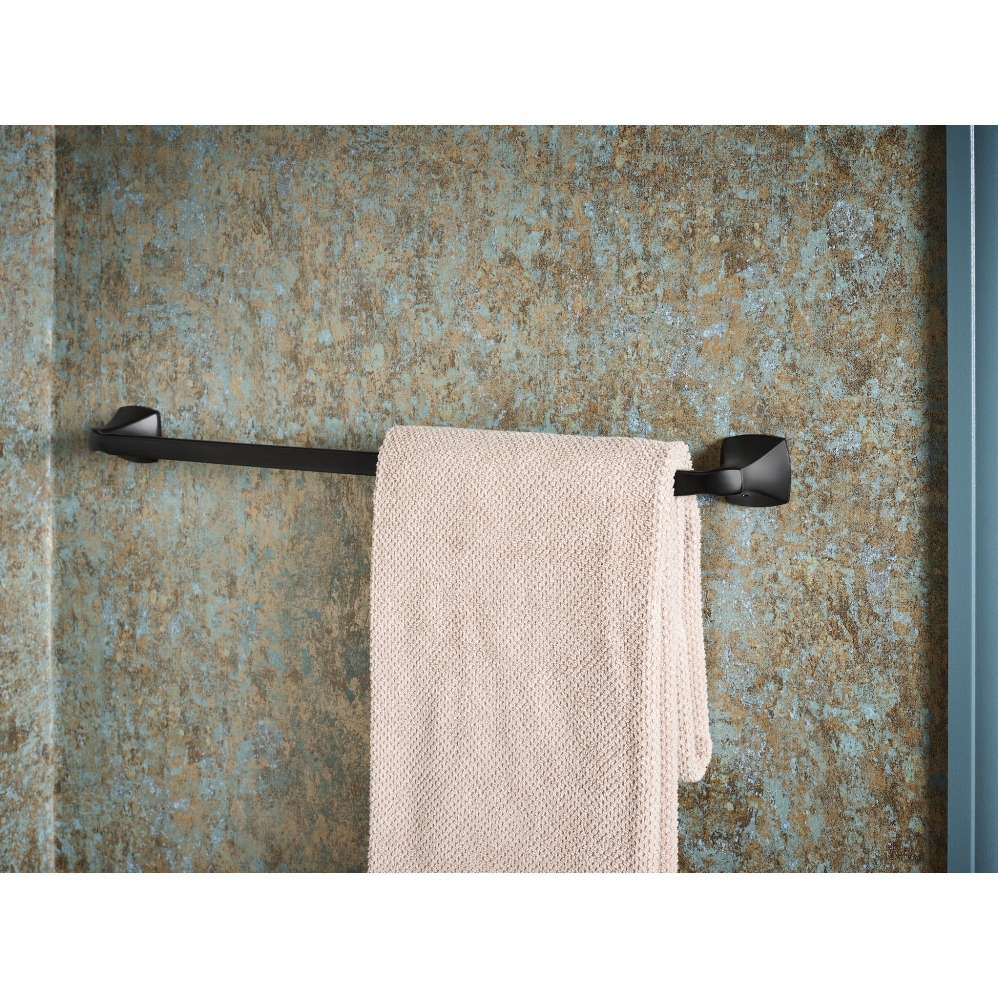 Moen YB5124BL 20-in Matte Black Wall mount Single Towel Bar