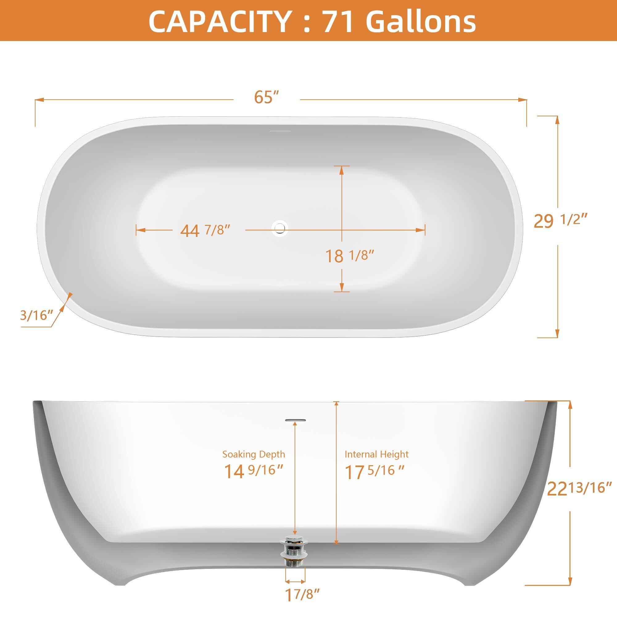 WELLFOR OUZ67571+ bathtubs - View #3