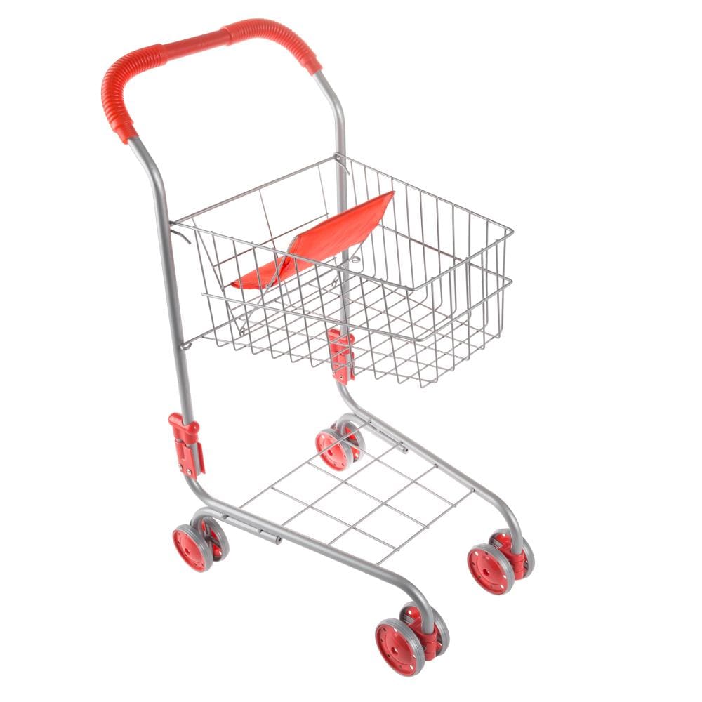Toy Time 881774TPC Pretend Play Shopping Cart- Toy Grocery Cart With Pivoting Front Wheels and Folds for Easy Storage for Kids, Boys and Girls Creative play