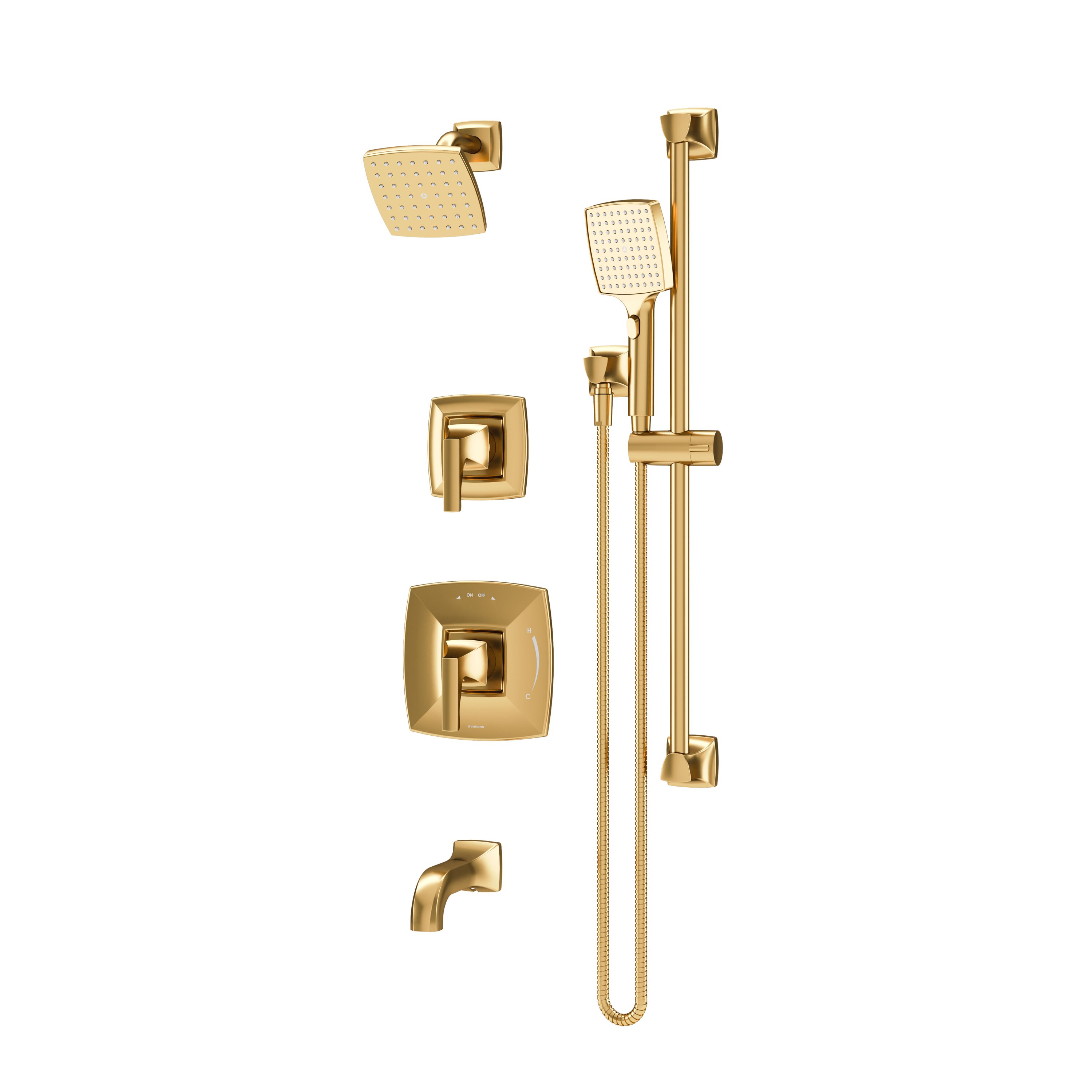 Symmons 5696BBZ15TRM Oak Brushed Bronze 2-handle Multi-head 5-in Square Bathtub and shower Faucet