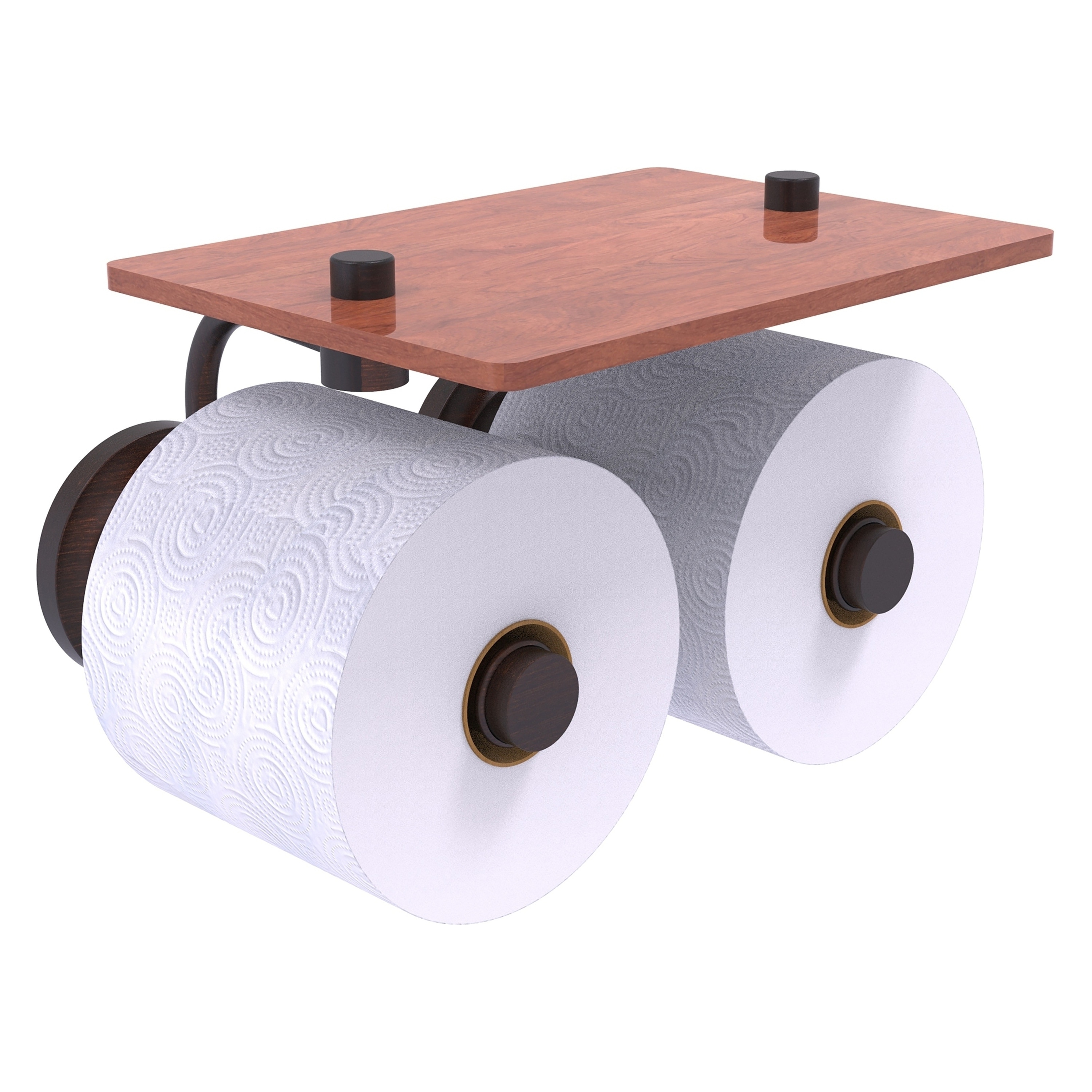 Allied Brass QN-24-2S-IRW-VB Que New Venetian Bronze Wall mount Double post Toilet Paper Holder 2 -Rolls with Storage