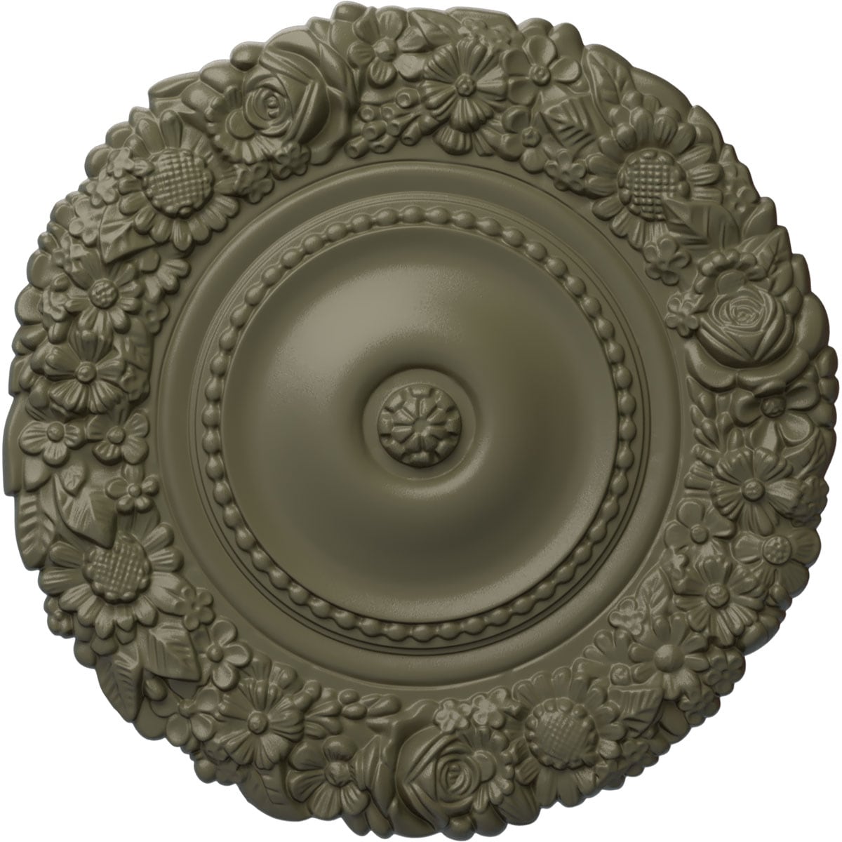 Ekena Millwork CM21MASSF Marseille 21-in W x 21-in L Painted Spartan Stone Polyurethane Whole Ceiling Medallion