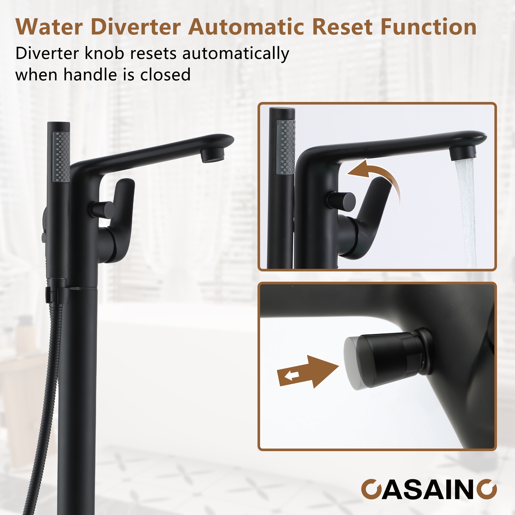 CASAINC KCLT0054-MB Roman-Tub-Faucets - View #7
