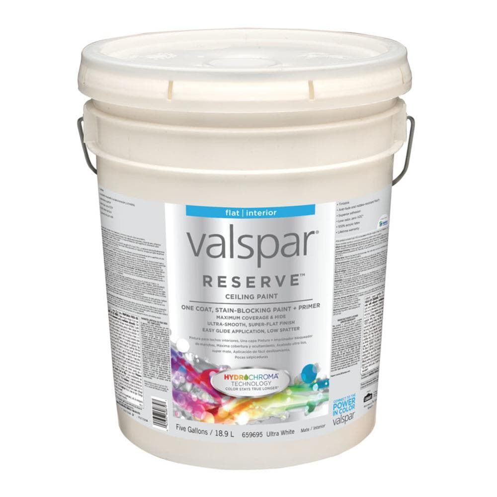 Valspar Reserve Flat Ceiling White Tintable Latex Interior Paint ...