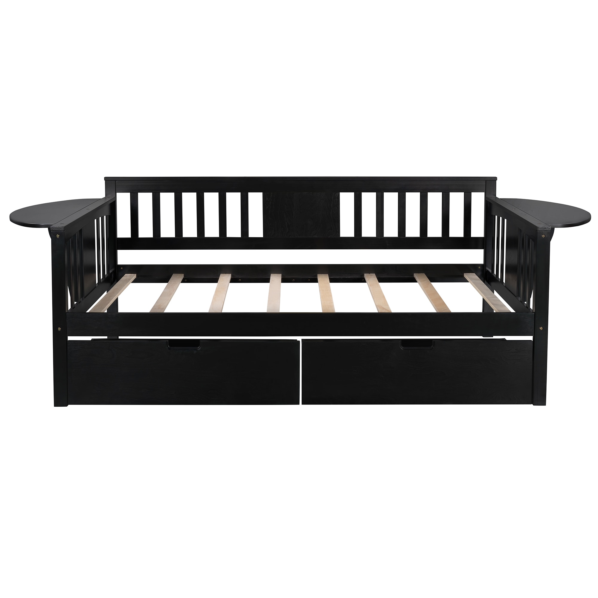 Qualler BLE000509P Espresso Twin Wood Daybed Bed with Storage