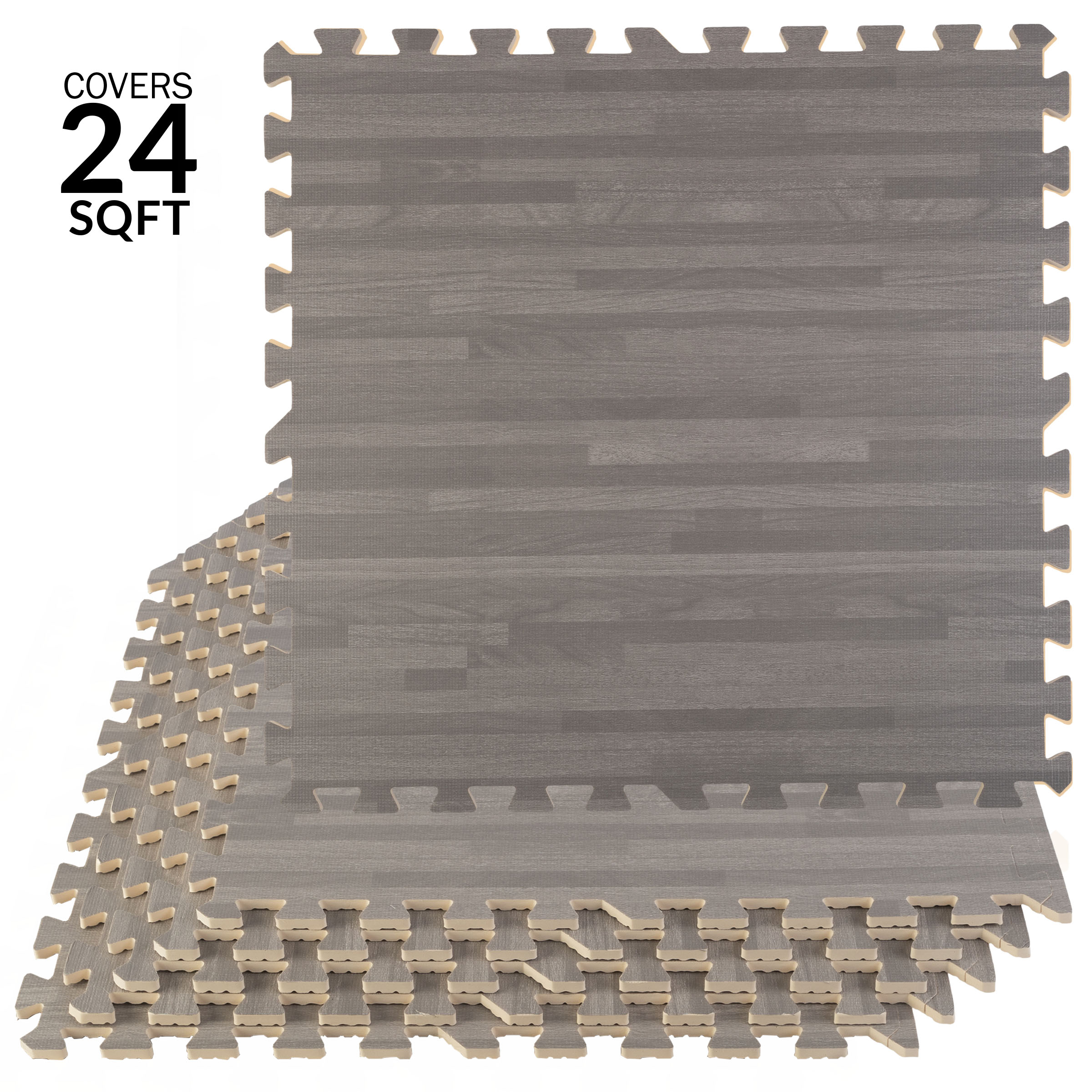 Stalwart 75-6406 24-in W x 24-in L x 0.375-in T Interlocking Gym Floor ( 24-sq ft ) 6 -Pack