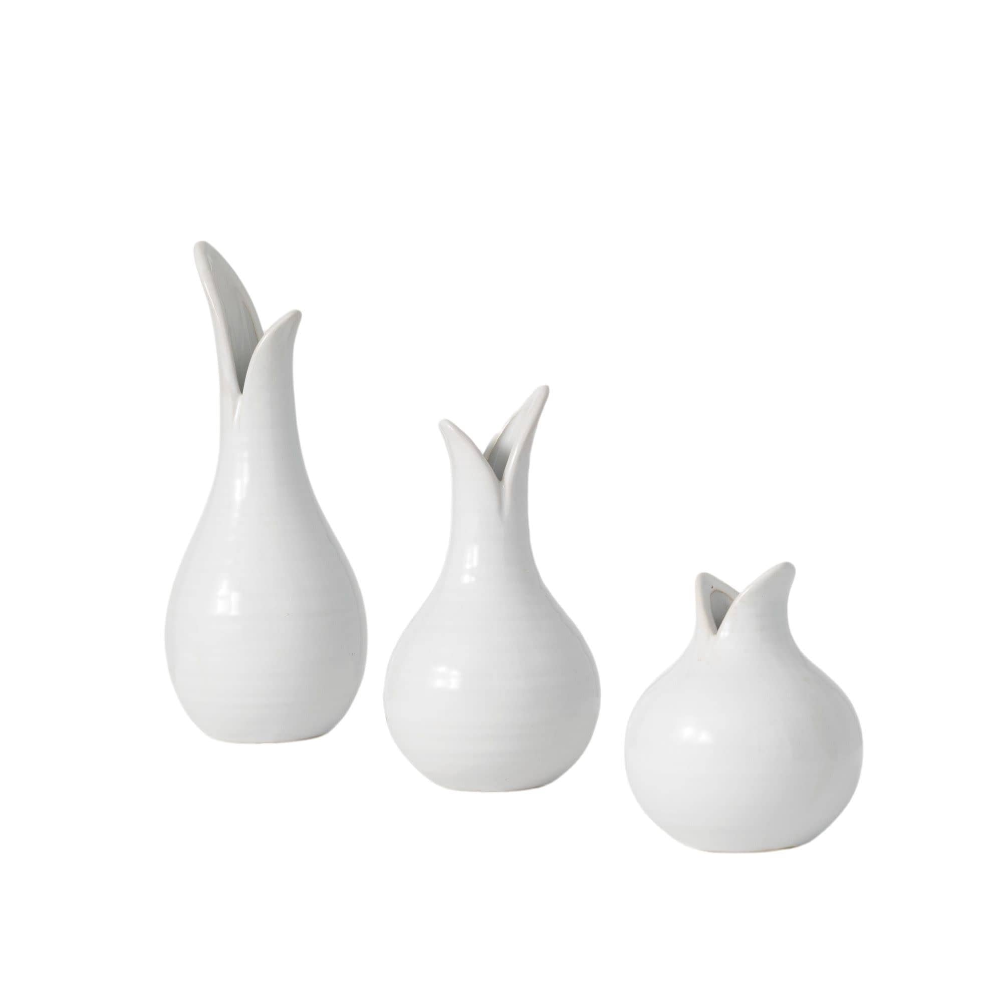 Sullivans CM2430 3 -Pack White Ceramic Farmhouse Vase