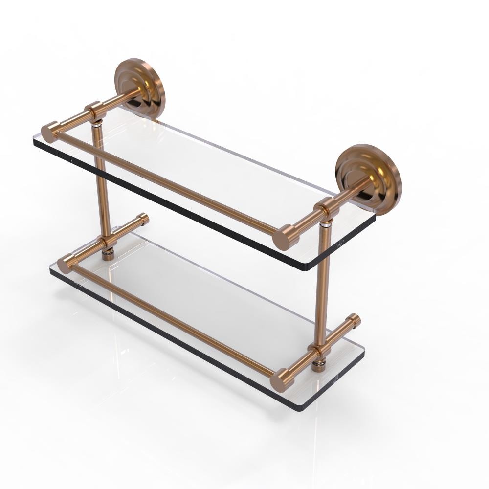 Allied Brass QN-2/16-GAL-BBR Que New Brushed Bronze 2 -Tier Wall mount Bathroom Shelf ( 16-in x 8-in x 5-in )