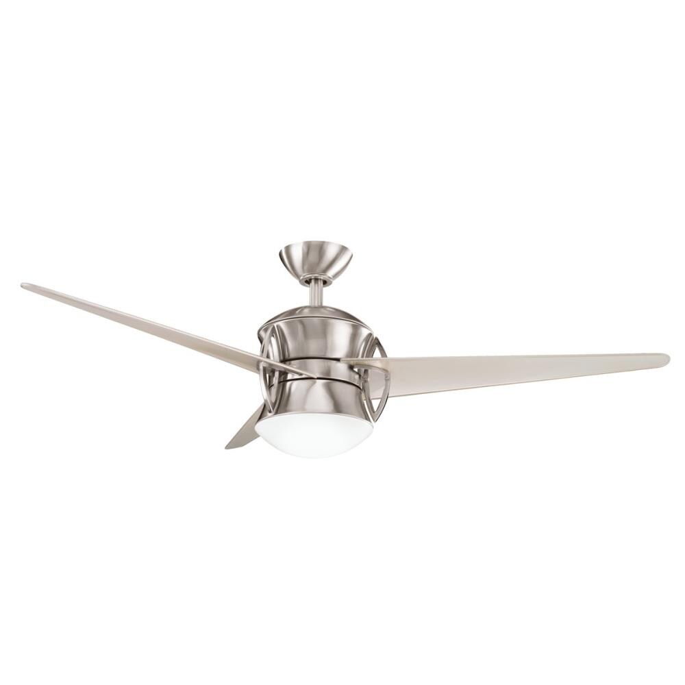 Kichler 300125BSS Cadence 54-in Brushed Stainless Steel Propeller Ceiling Fan with Light Kit and Remote (3-Blade)