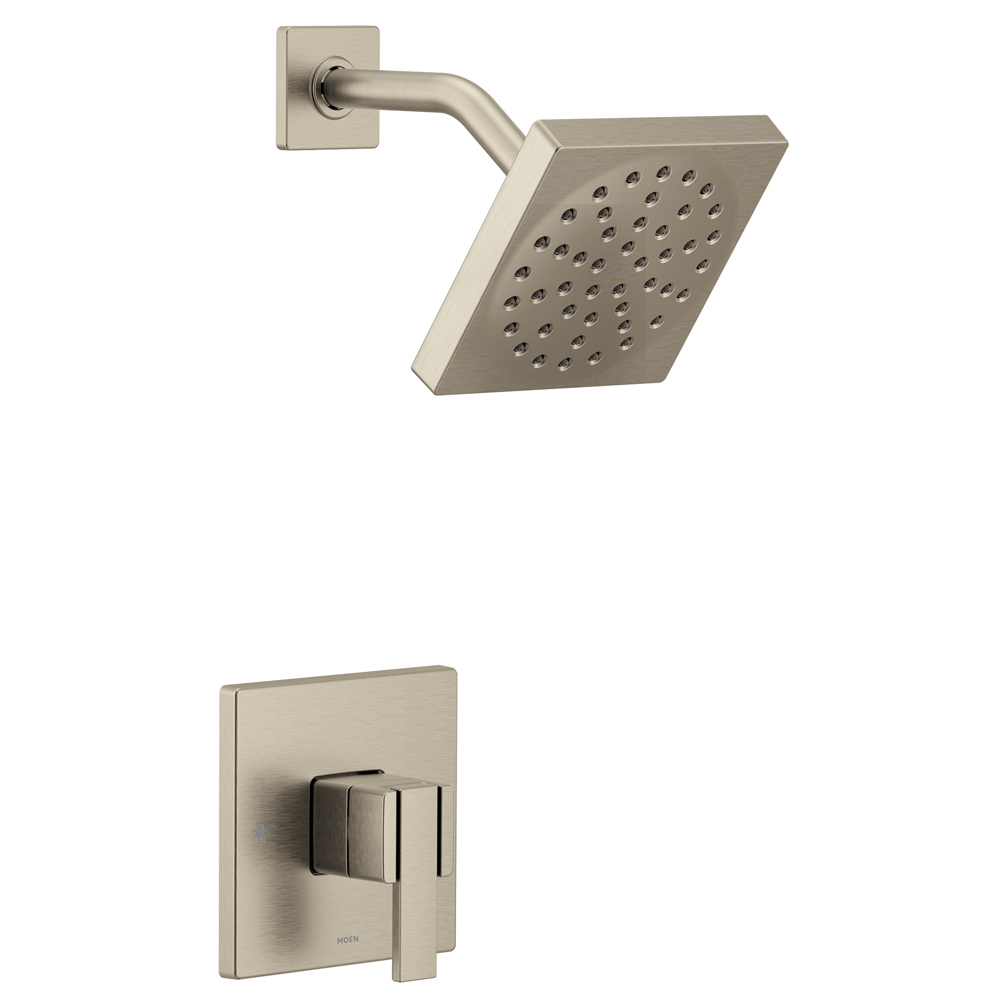 Moen UTS3715BN 90 Degree Brushed Nickel 1-handle Single function 6-Inches Square Shower Faucet