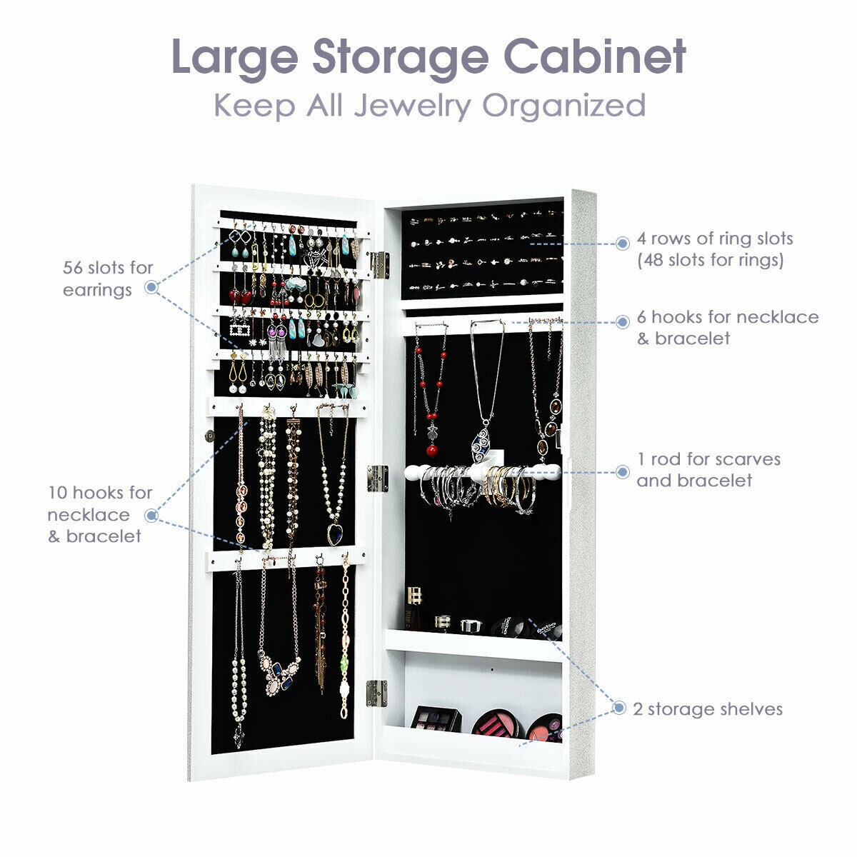 CASAINC WF-HW65816-LA Jewelry-Armoires - View #3