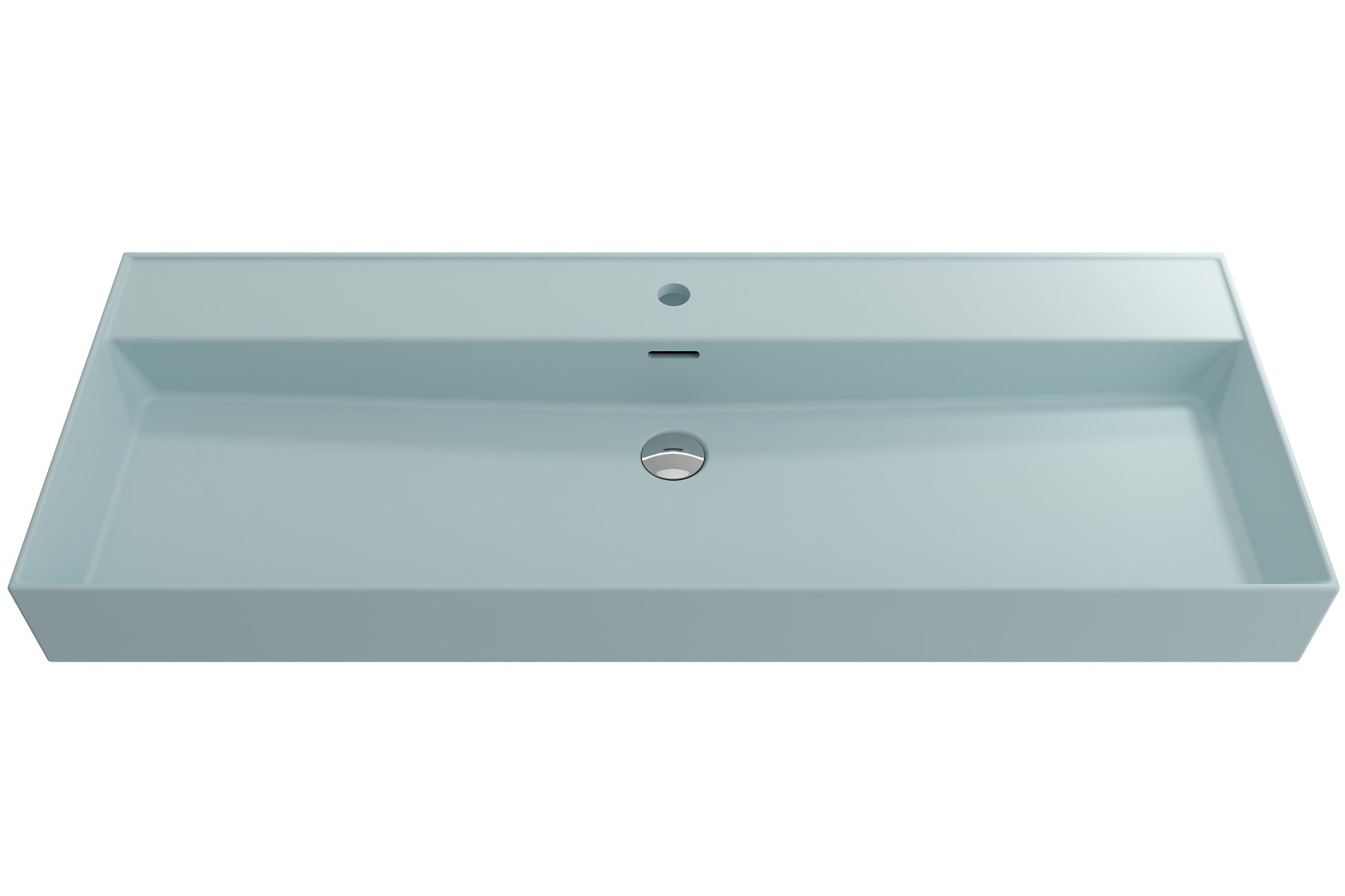 BOCCHI 1394-029-0126 Fire Clay 18.25-in Wall-mount Rectangular Modern Matte Ice Blue Bathroom Sink