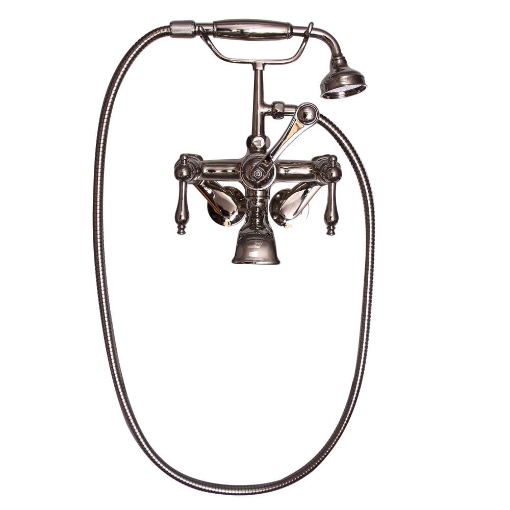 Barclay 4604-ML-PN Polished nickel 3-handle Wall-mount Low-arc Bathtub Faucet with Hand Shower ( Valve Included )