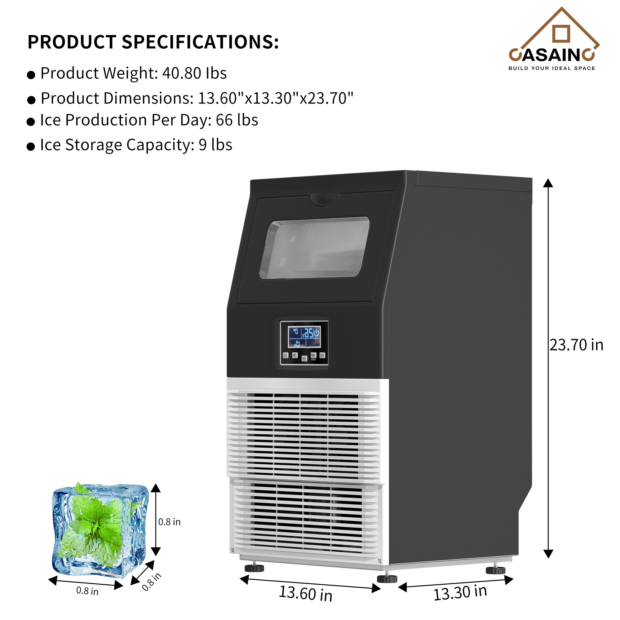 GZMR 100-lb Drop-down Door Freestanding For Commercial Use Cubed