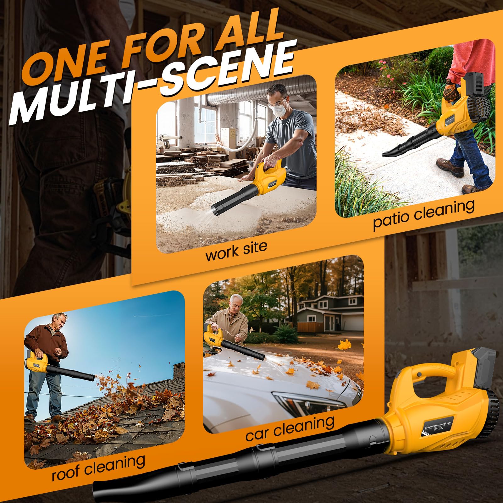 KHKFY Cordless Leaf Blower Compatible with DeWALT 20V Max power cell ...
