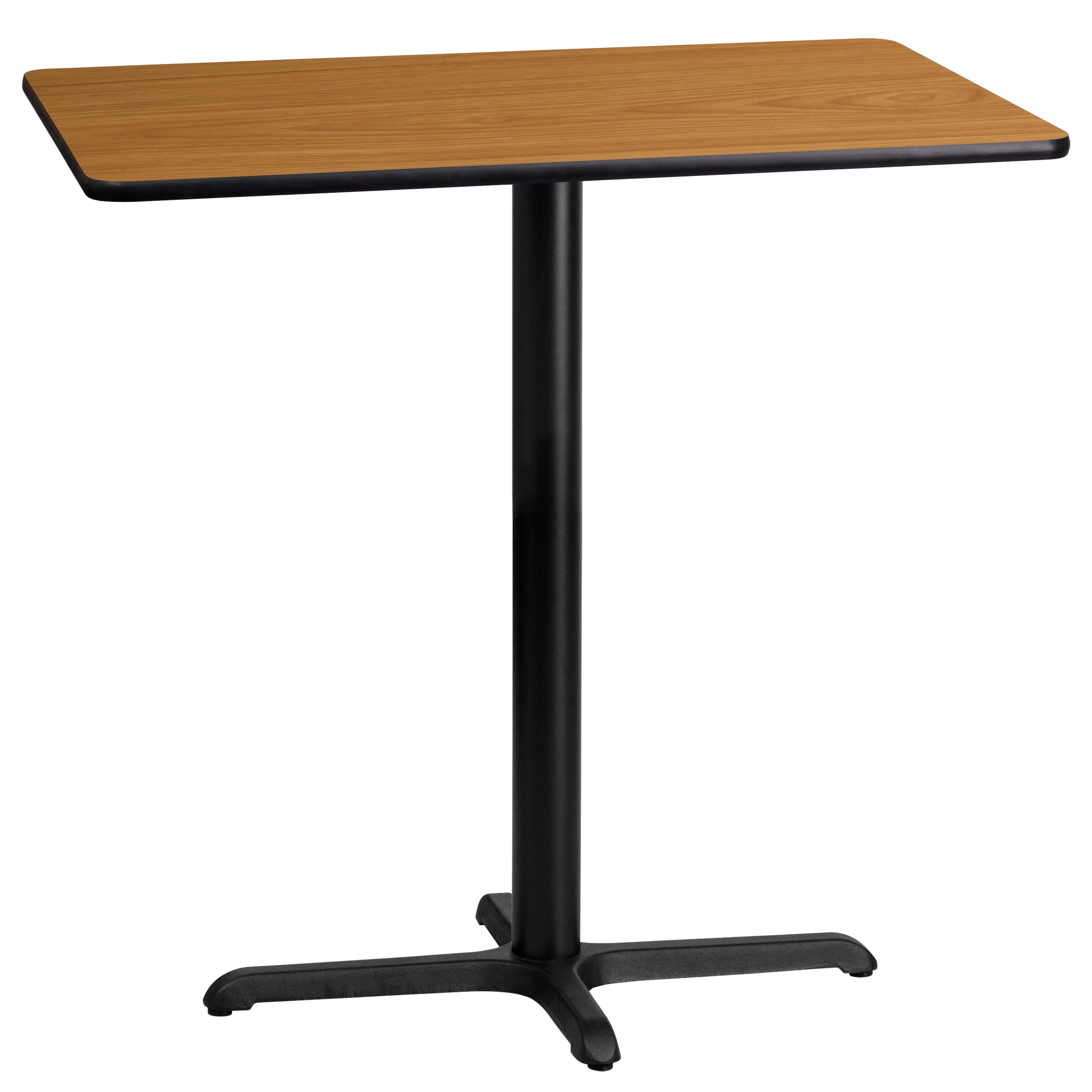 Flash Furniture 889142006503 Natural Contemporary/Modern Bar Table, Wood veneer with Black Metal 42-Inches L x 43.13-Inches H