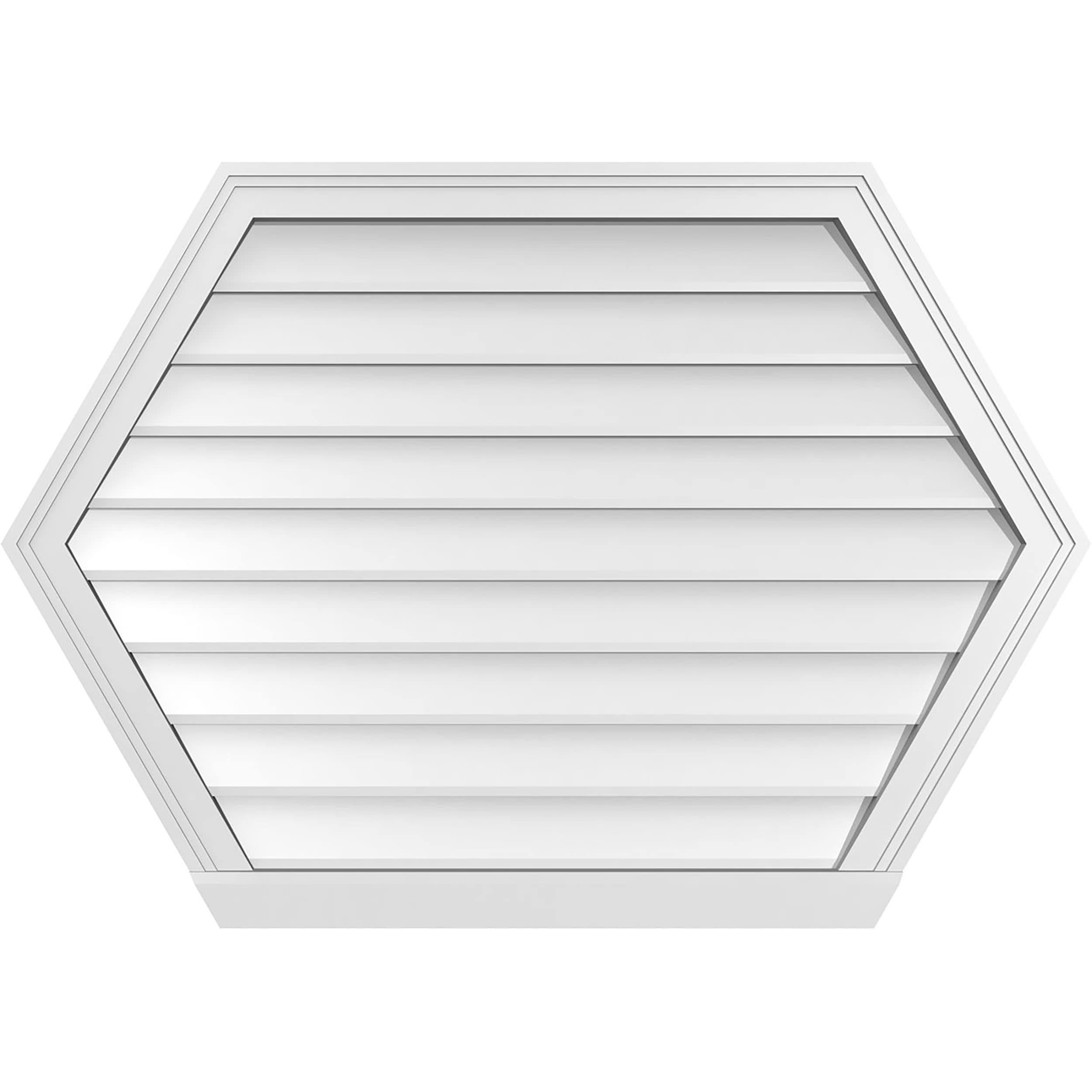 Ekena Millwork GVPHP40X2803SN 40-Inches x 28-Inches Off-white Peaked PVC Gable Louver Vent