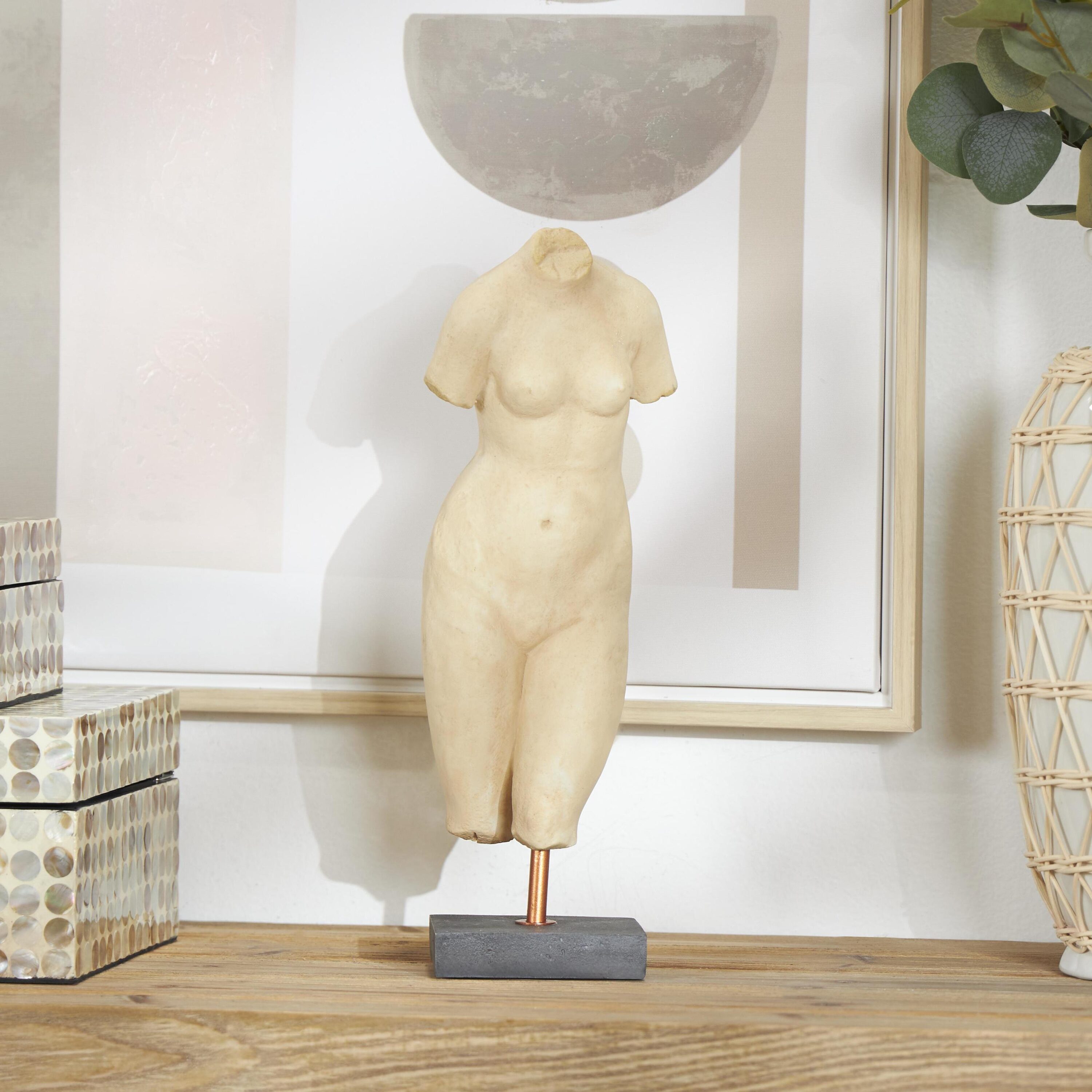 The Novogratz 820798 Off-white Stone Modern Sculpture
