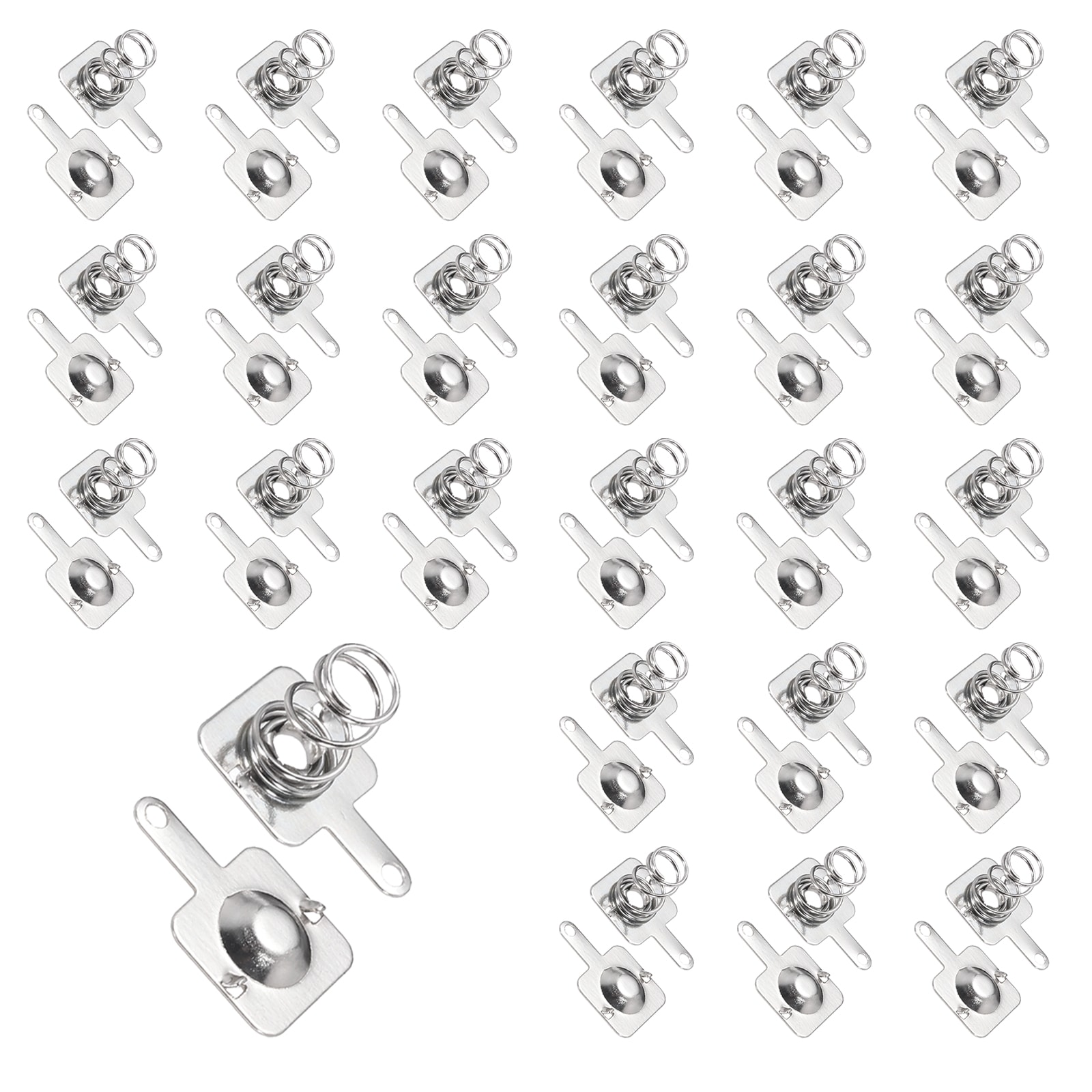 Unique Bargains 24 Sets AAA Battery Contact Spring Nickeling Plate 10 mm x 9mm Positive to Negative Conversion Spring Replacement for PCB Mounting and Battery Holders