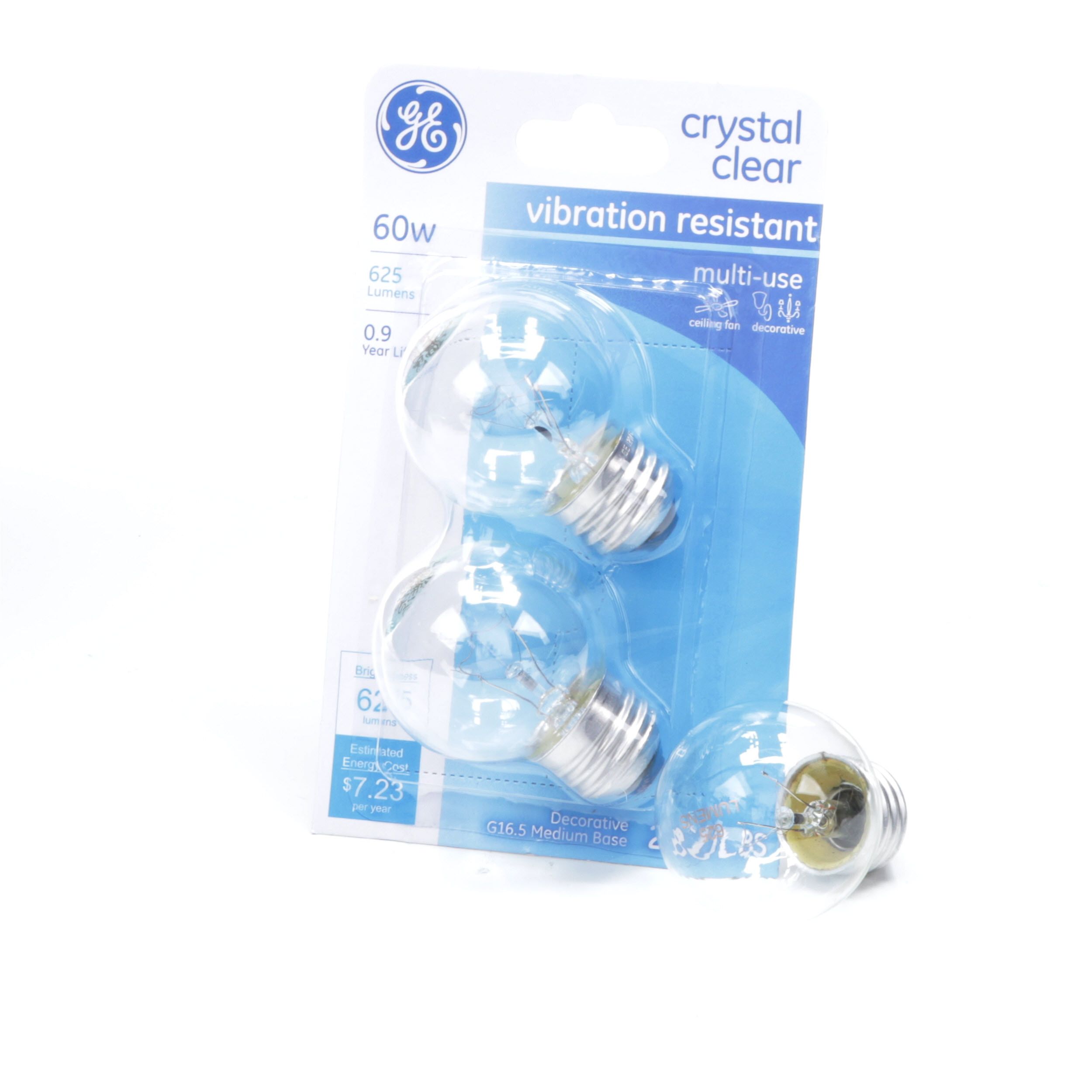 GE Crystal Cl Decorative 40W Incandescent 625 Lumen G25 Globe Light Bulbs 6 Pack 