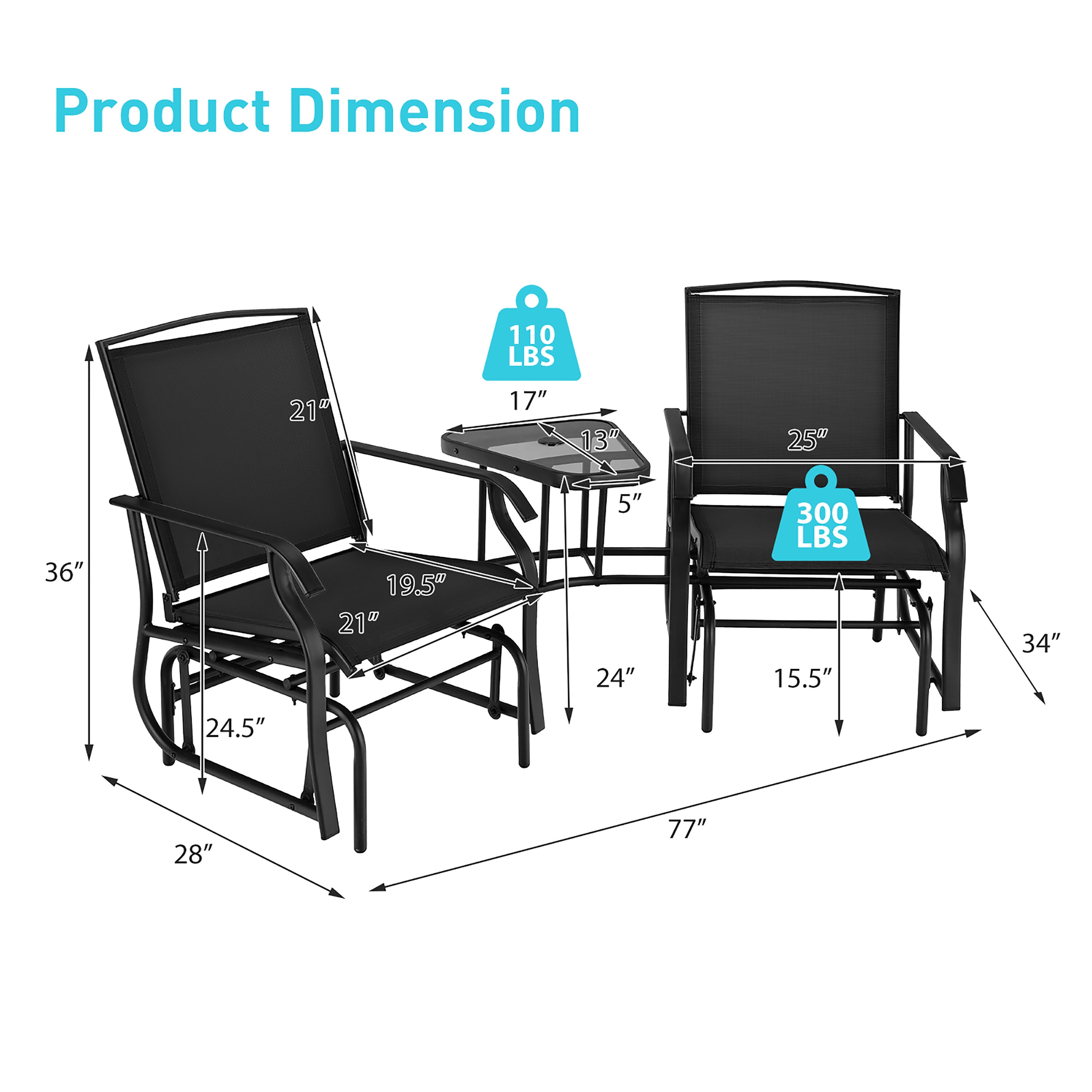 Costway NP10188DK Patio-Conversation-Sets - View #9