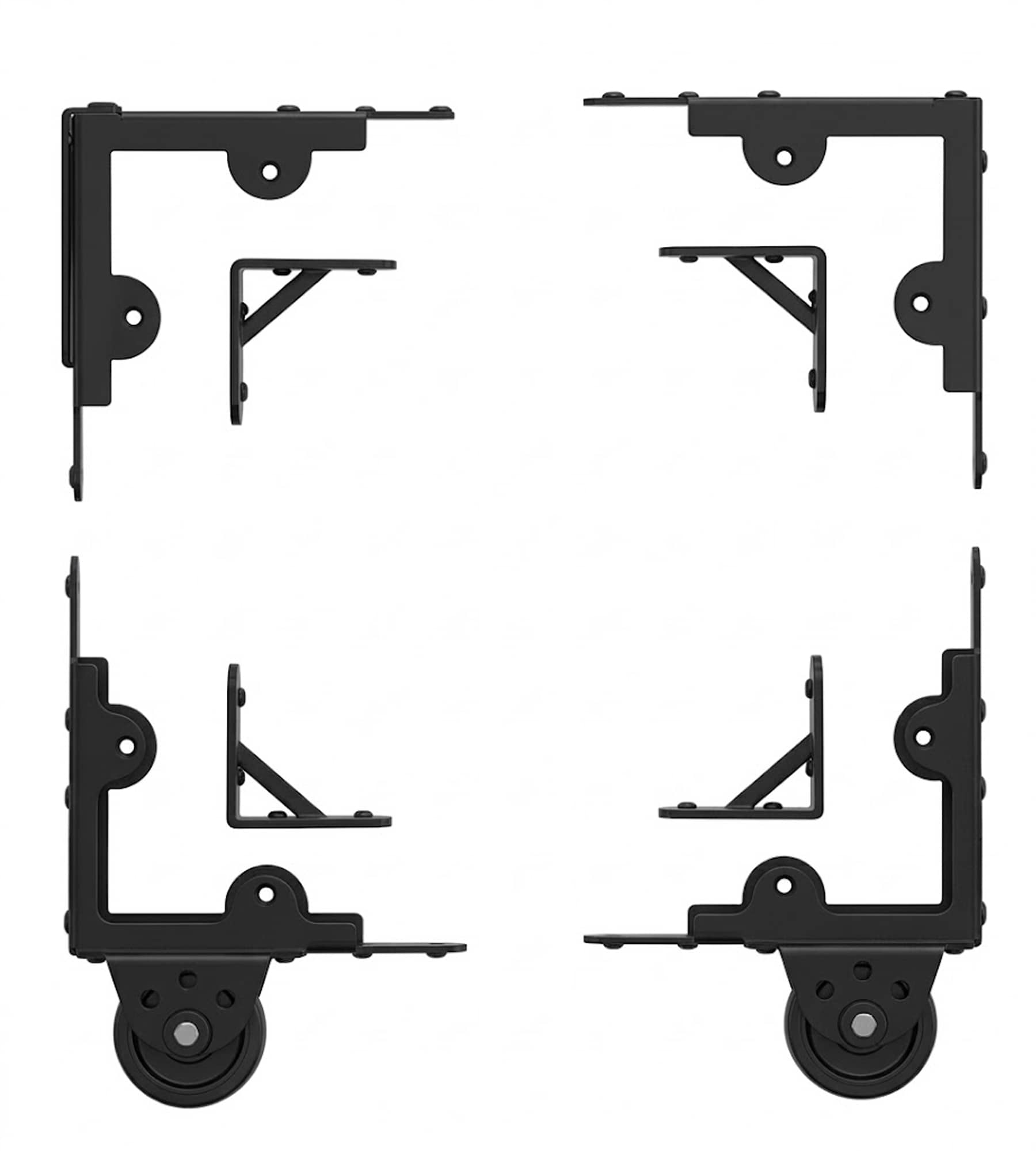 Etokfoks  Black Powder Coated Steel Sliding Gate Kit with Adjustable Tracks and Safety Lock for Wood Fence Gate