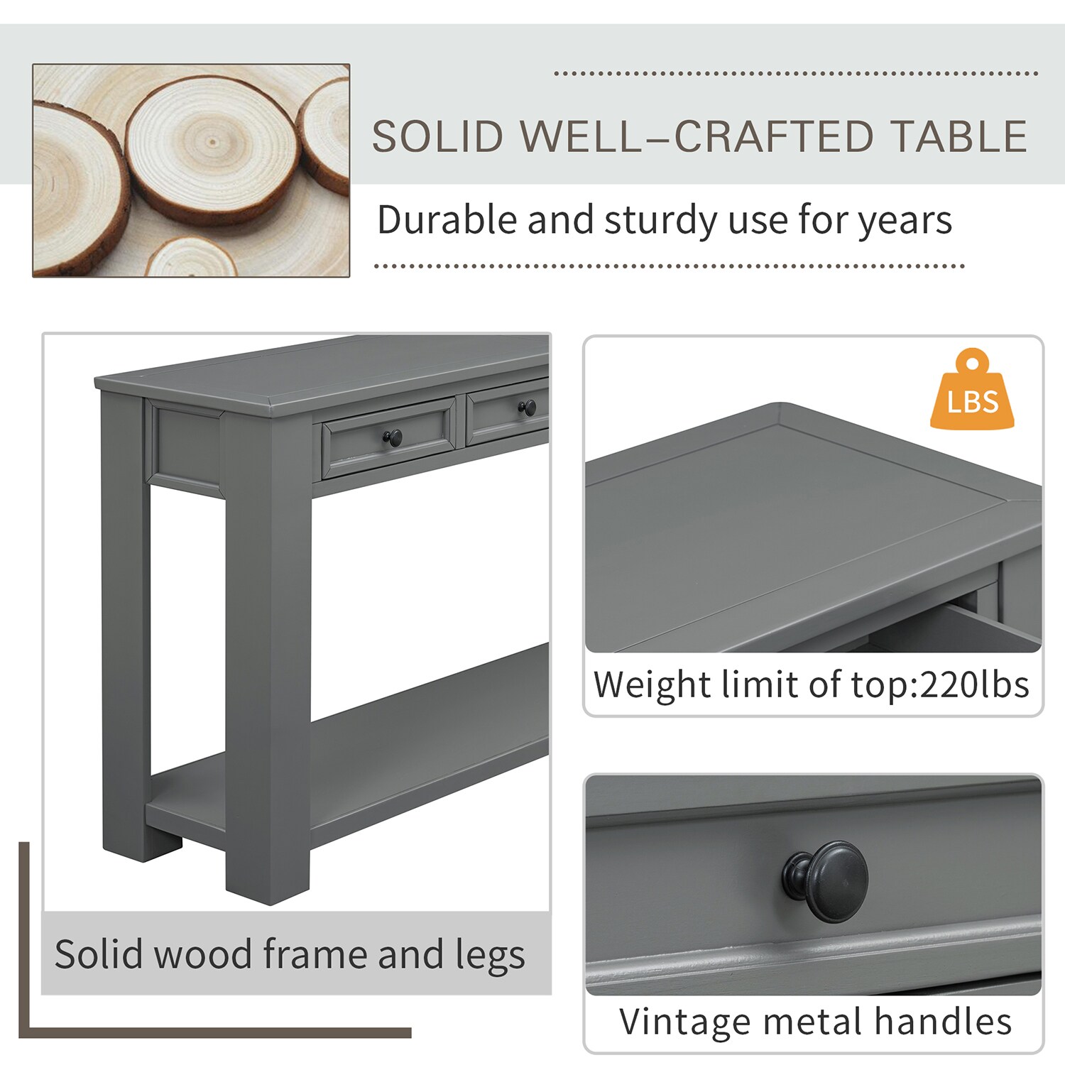 SINOFURN SYA020138GY Console-Sofa-Tables - View #9