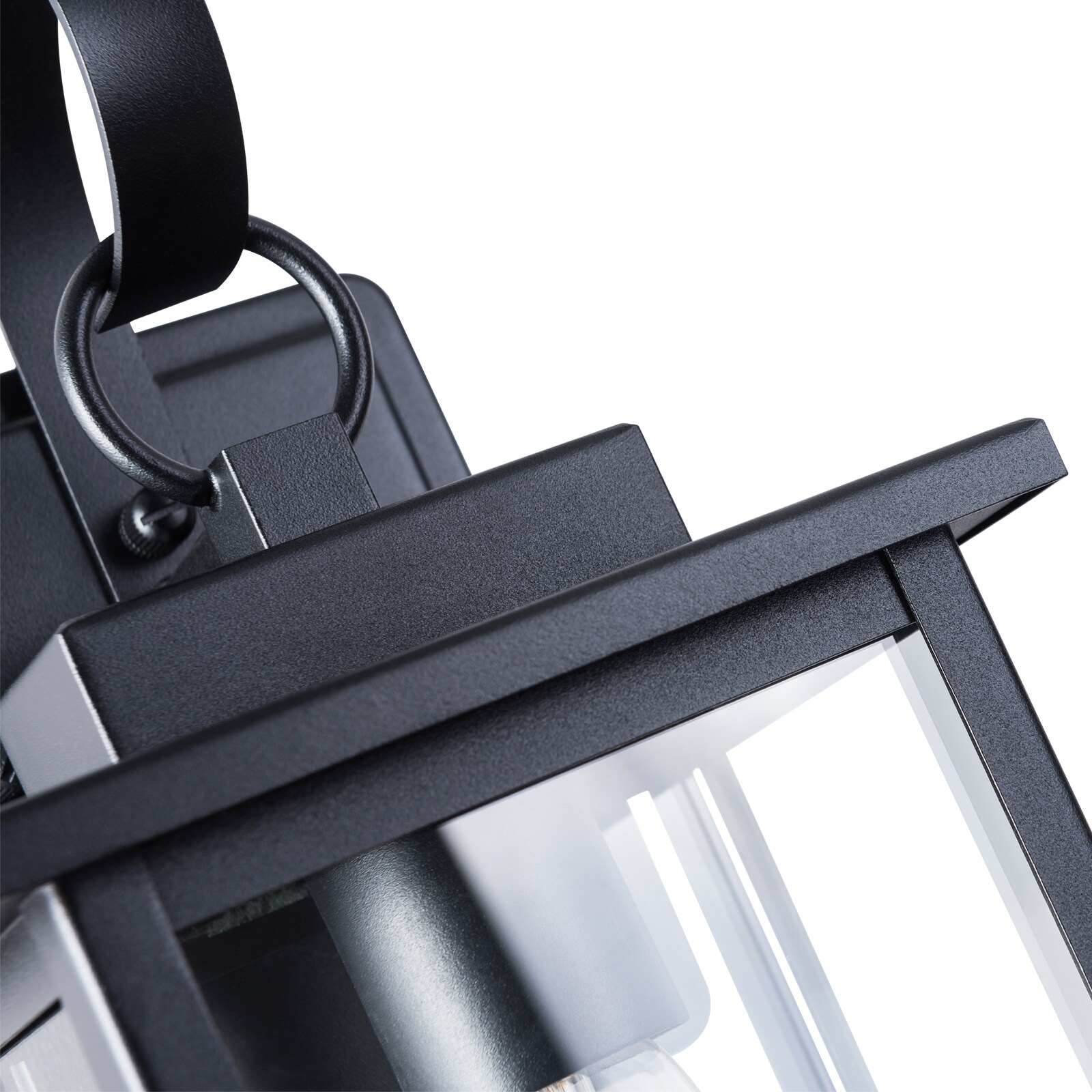Matte Black 12" Outdoor Wall Sconce with Clear Glass