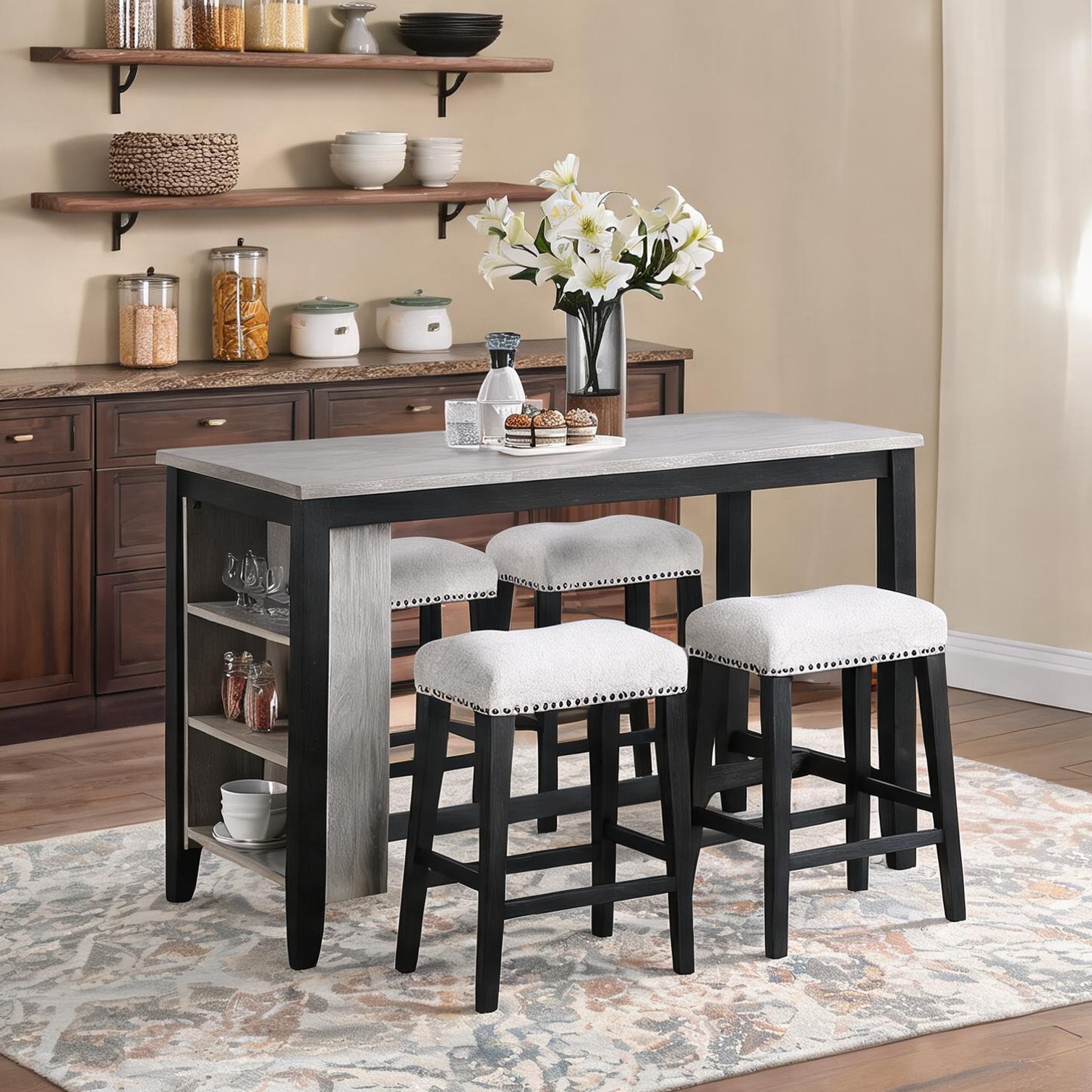 chillscreamni Dining and Kitchen Sets - Upholstered Counter Height ...