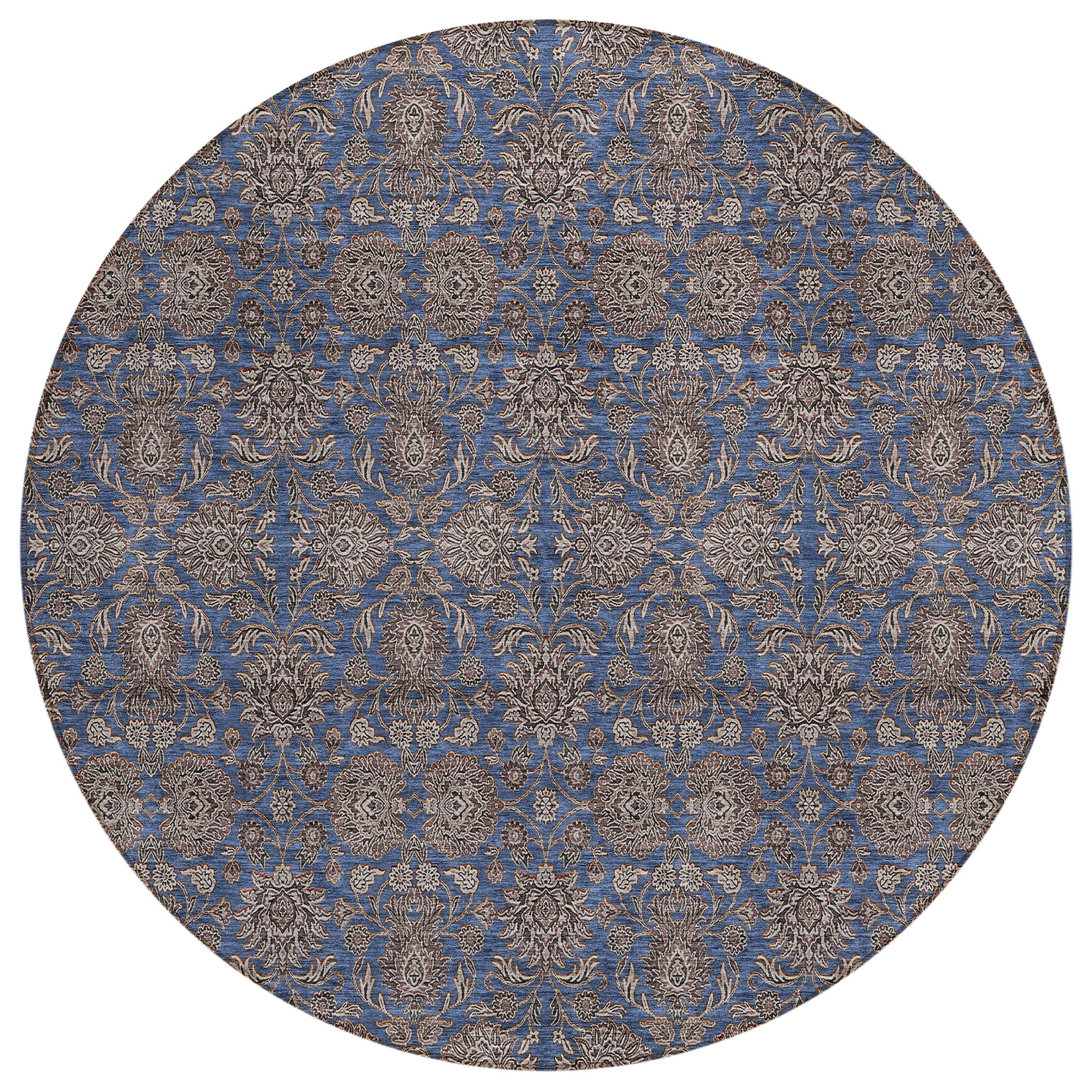 Addison Rugs ACN702NA8RO Chantille ACN702NA 8 x 8 (ft) Polyester Navy Round Indoor/Outdoor Geometric Machine washable Area rug