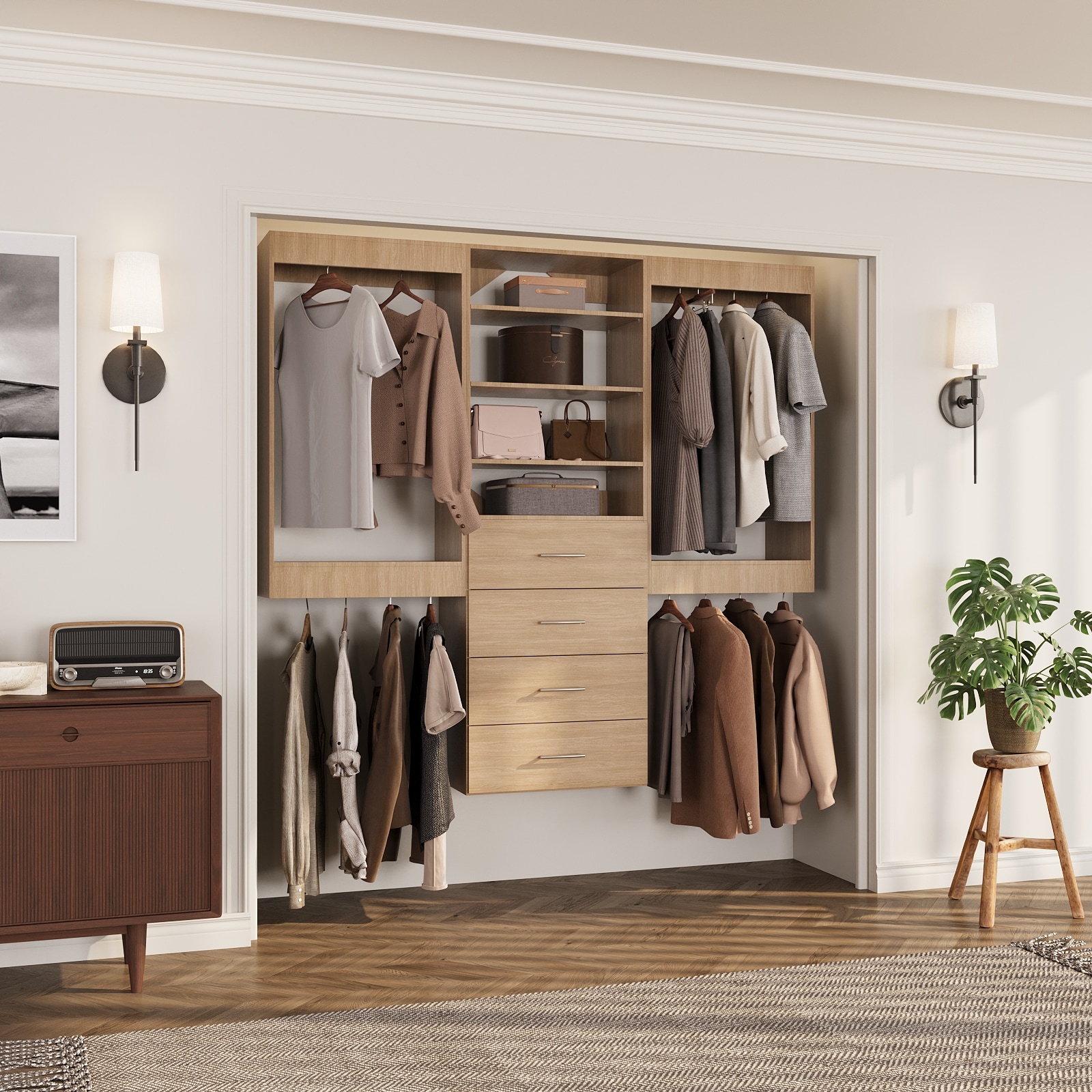 LOVMOR LO-MODEL3-20-ZJL Wood-Closet-Shelves - View #13