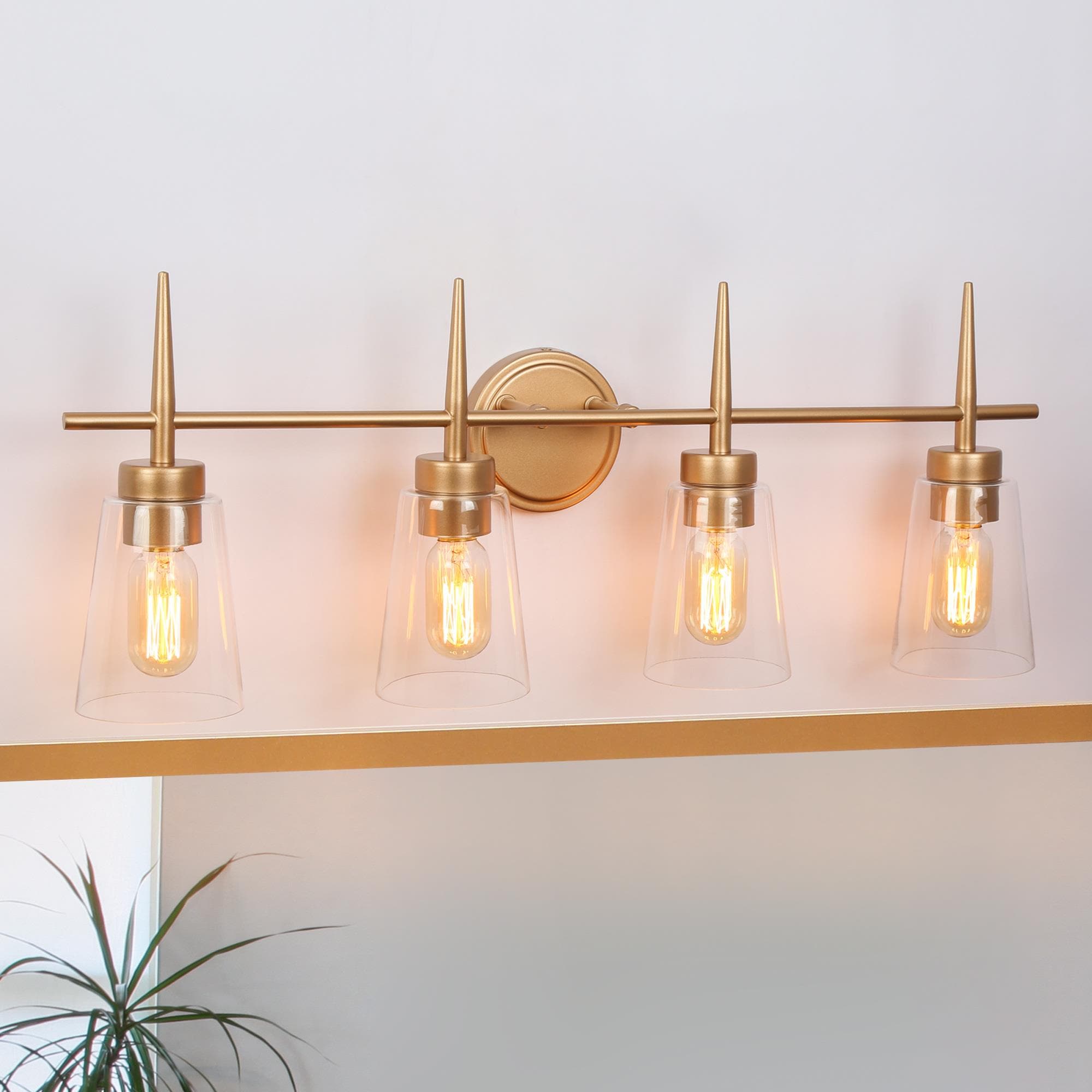 Uolfin EAMARB-LWS24617-I7 28.0-in 4 -Light Matte Gold Modern/contemporary Vanity light