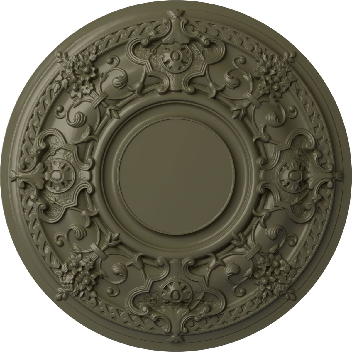 Ekena Millwork CM32JAPTF Jackson 32.75-in W x 32.75-in L Painted Turtle Polyurethane Whole Ceiling Medallion